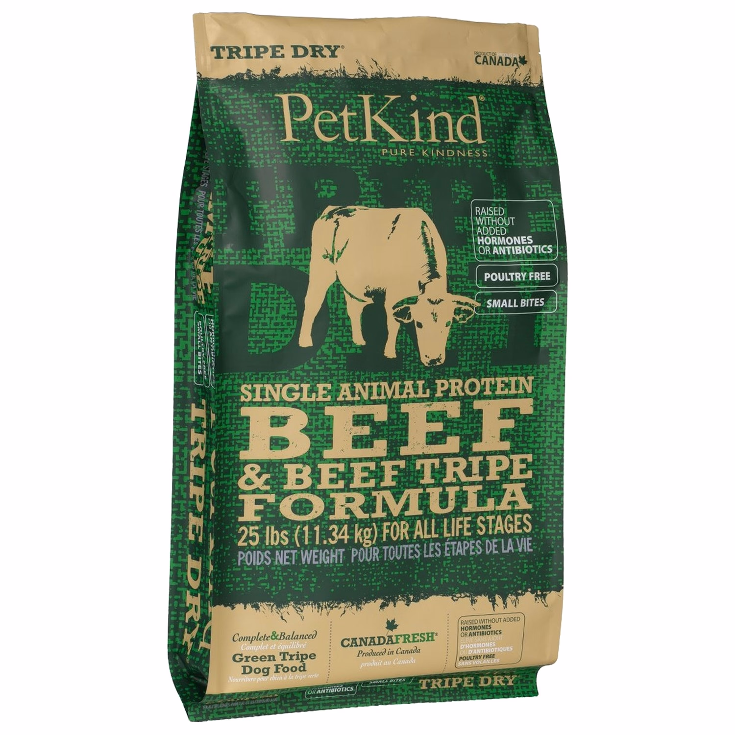 PetKind 無穀物狗乾糧 - 單一動物蛋白 - 牛草胃及牛肉配方