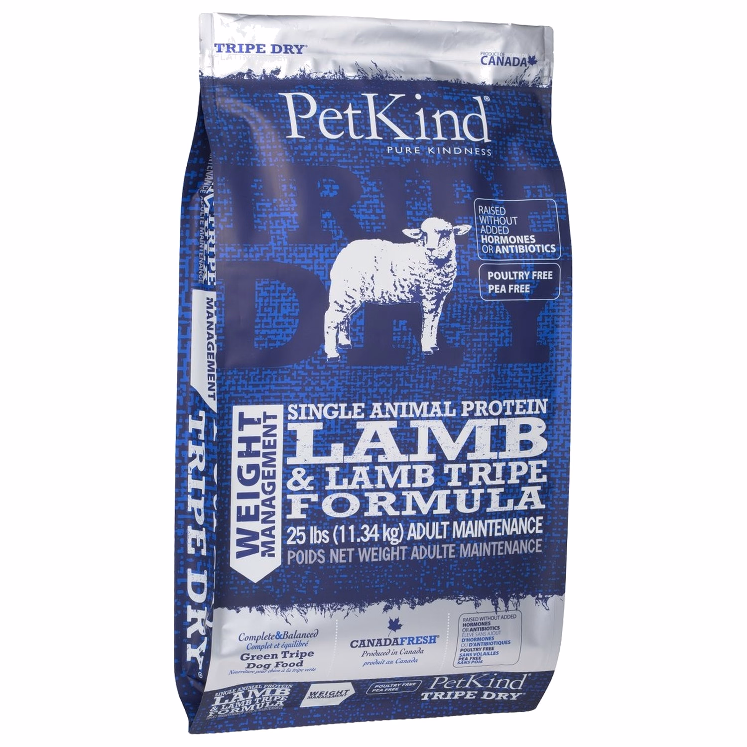 PetKind 無穀物狗乾糧 - 體重管理 單一動物蛋白 - 羊草胃及羊肉配方