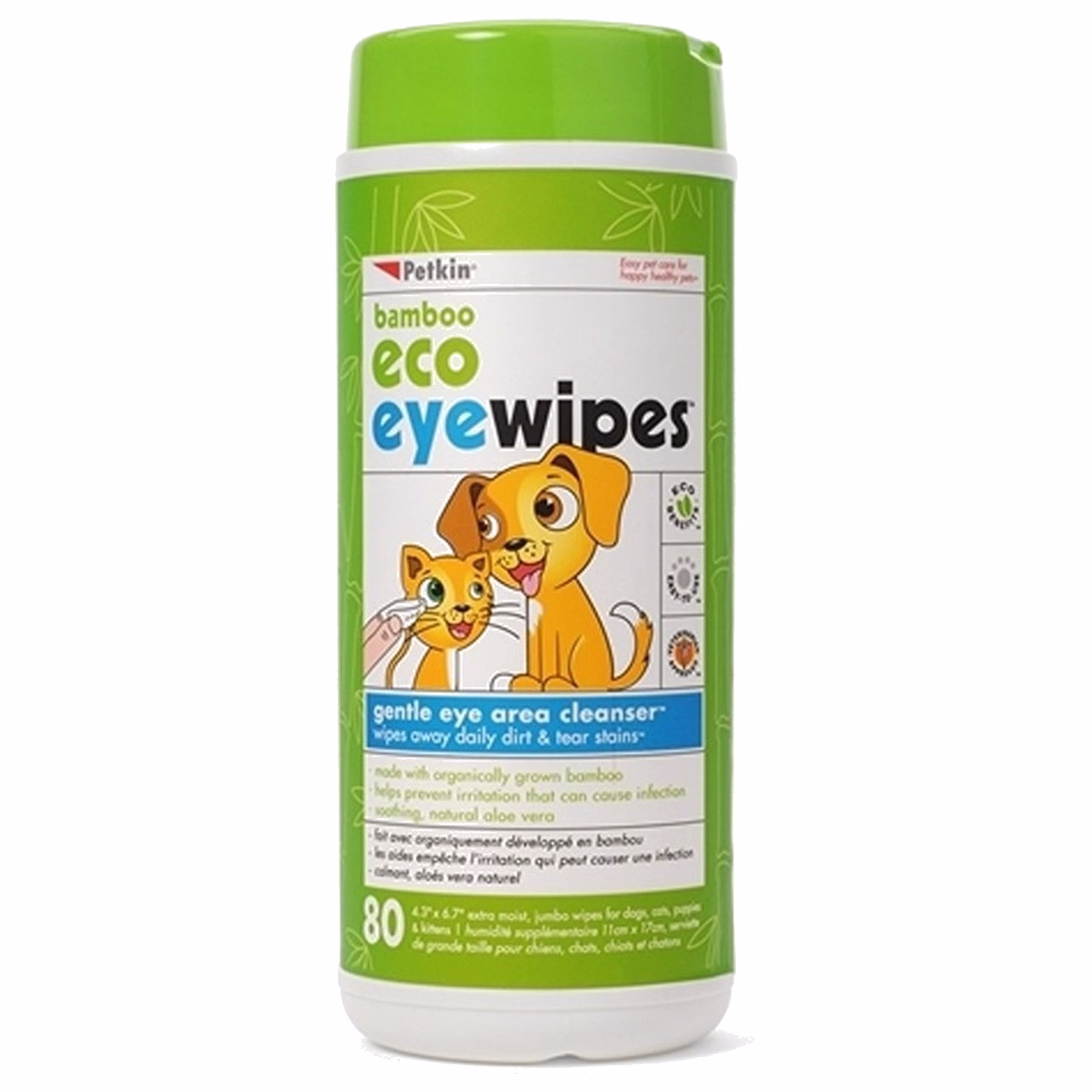Petkin Bamboo Eco Eye Wipes 80pcs