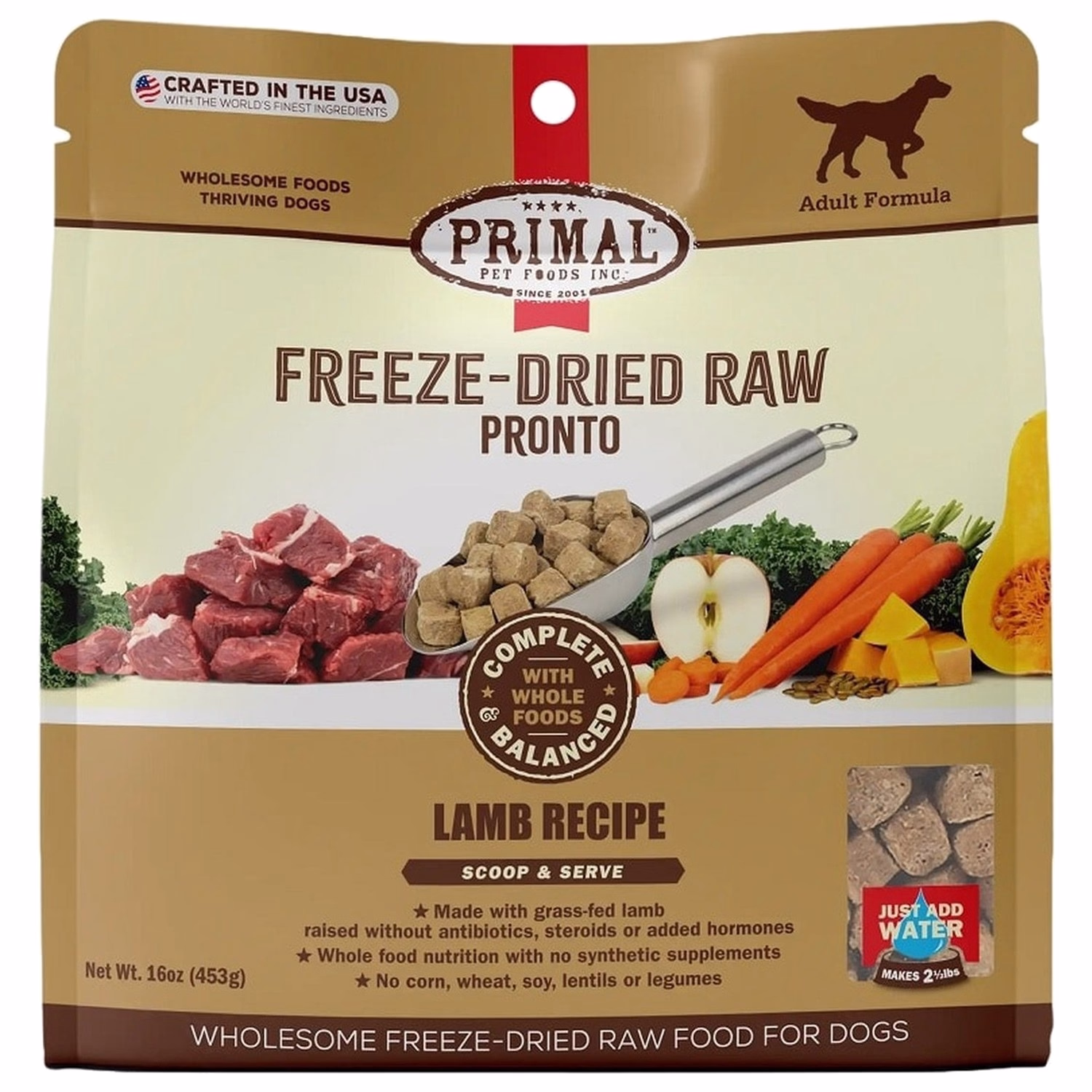 Primal 脫水凍乾狗糧 - 完整均衡羊肉配方 16oz