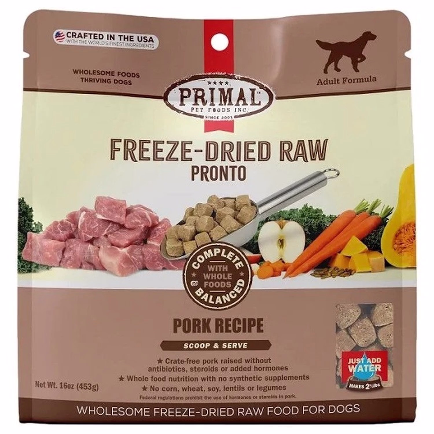 Primal 脫水凍乾狗糧 - 完整均衡豬肉配方 16oz