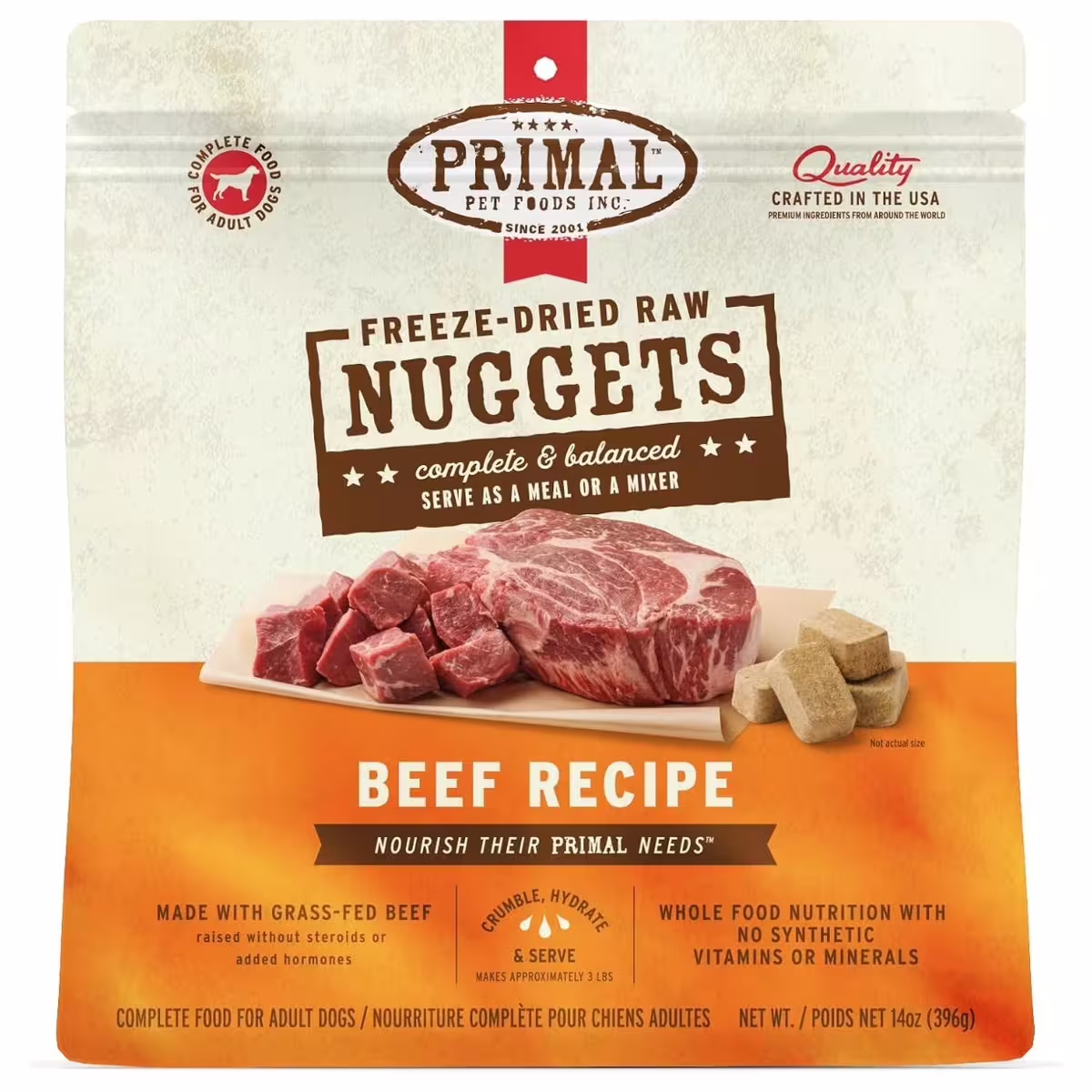 Primal 脫水凍乾牛肉狗糧配方 14oz