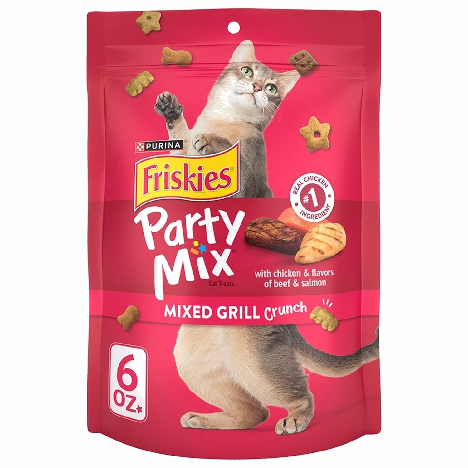 Purina Friskies Cat Treat - Party Mix Mixed Grill Crunch 6oz