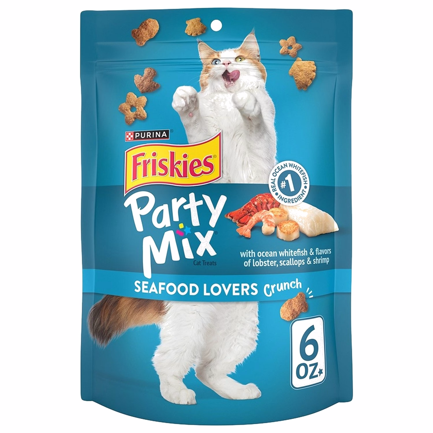 Purina Friskies 喜躍 Party Mix 鬆脆貓小食 - 海鮮味 6oz