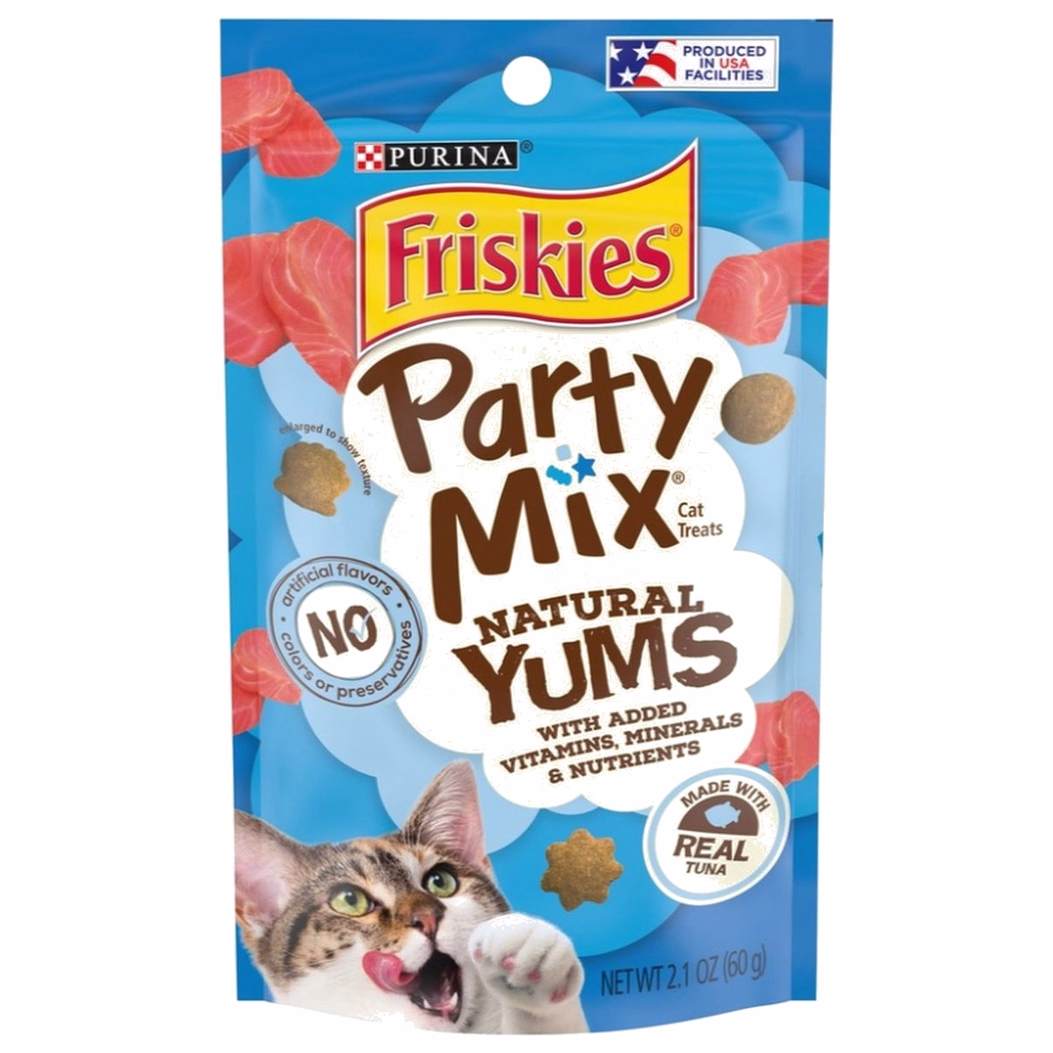 Purina Friskies Cat Treat - Party Mix Natural Yums with Real Tuna 2.1oz