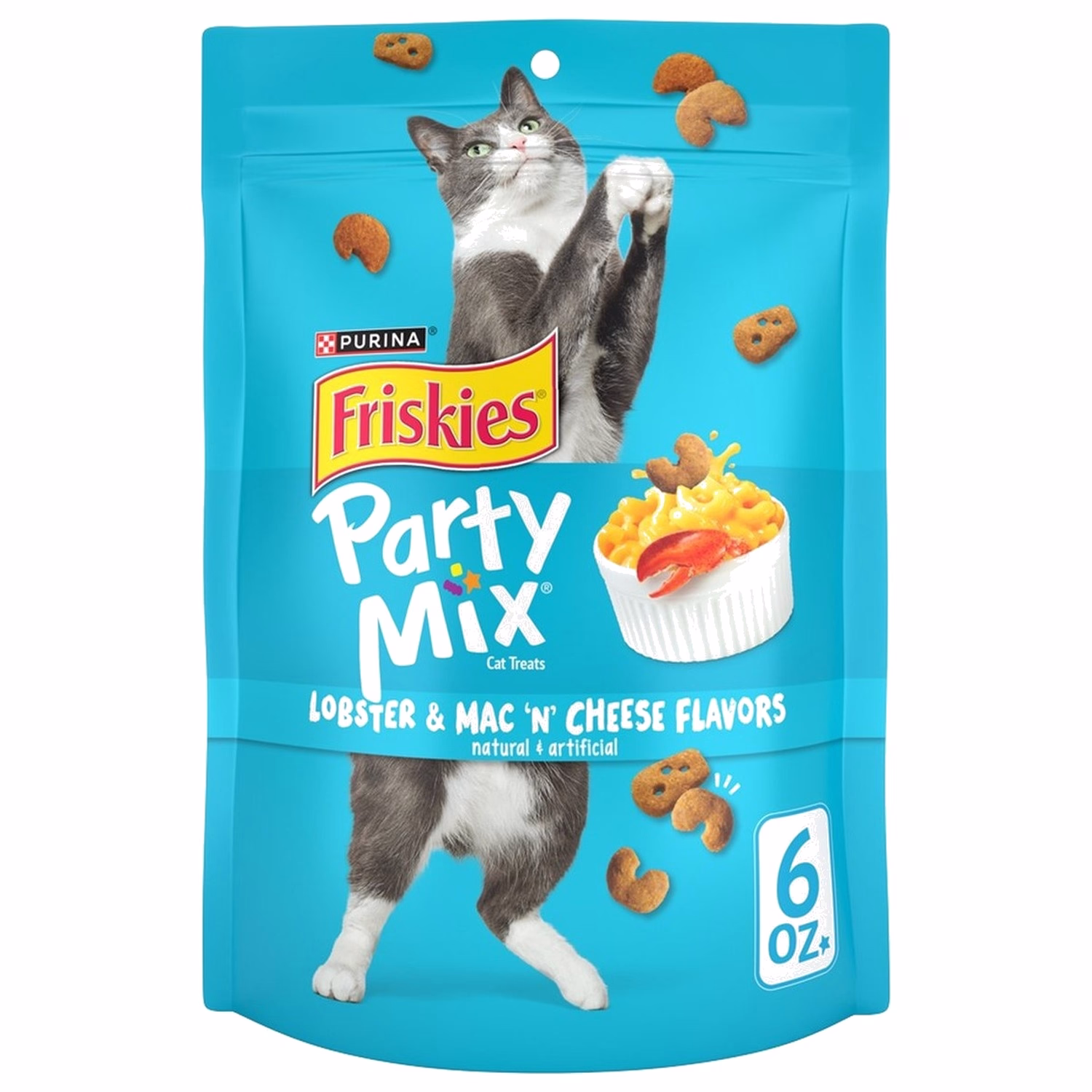 Purina Friskies Cat Treat - Party Mix Lobster & Mac 'N' Cheese Flavors Crunch 6oz