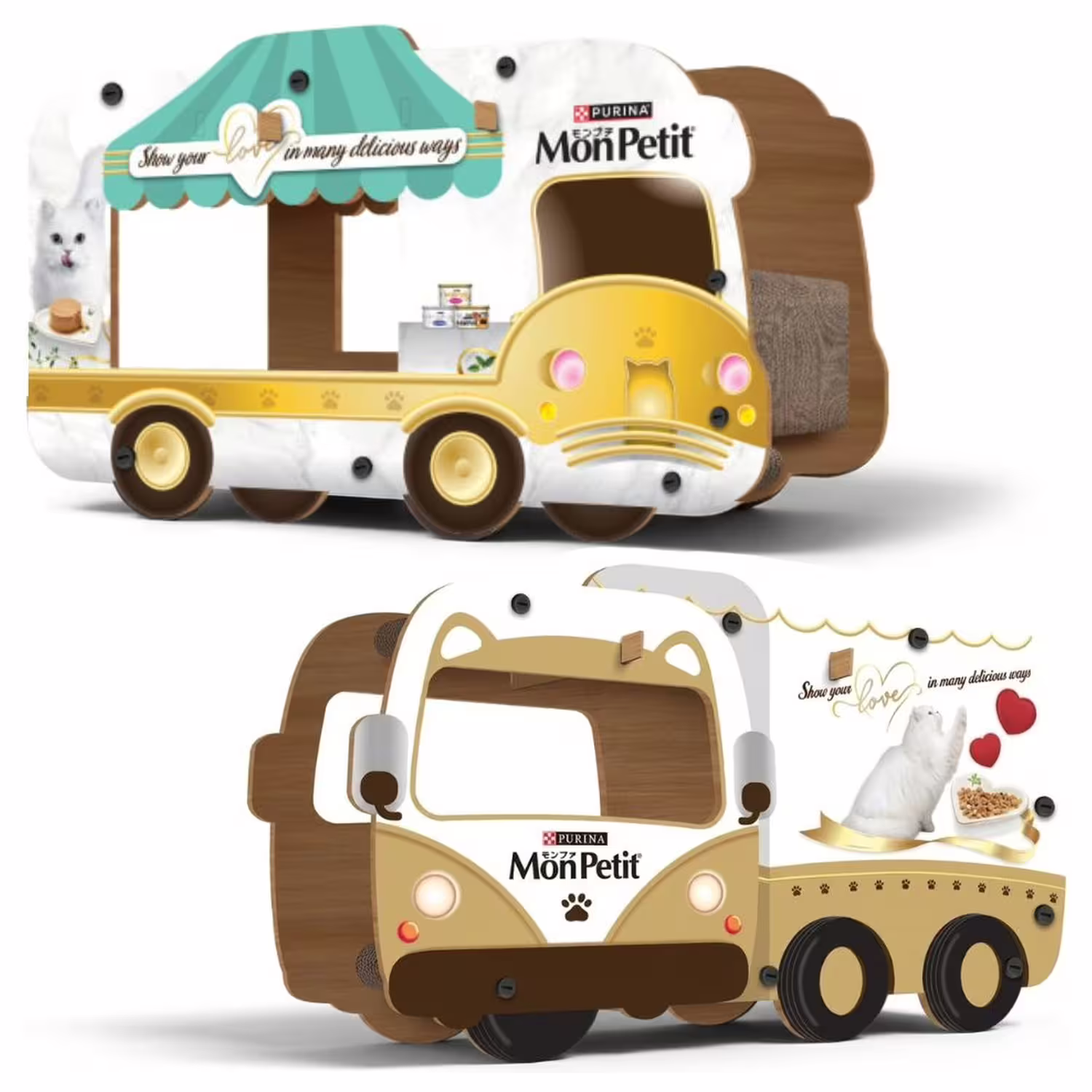 Purina Mon Petit 雜錦紙箱貓屋貨車（W50 x H30 x D28cm）