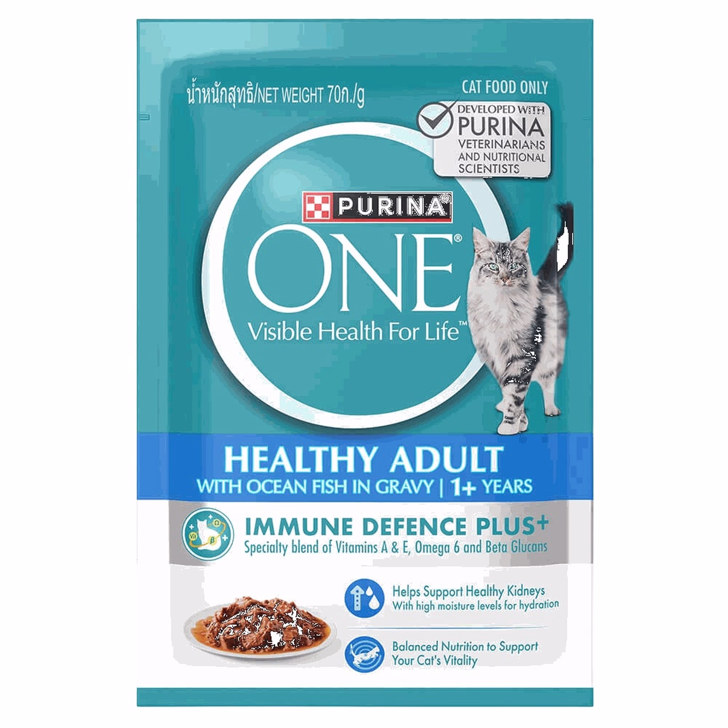 Purina ONE Cat Pouch - Adult - Ocean Fish 70g