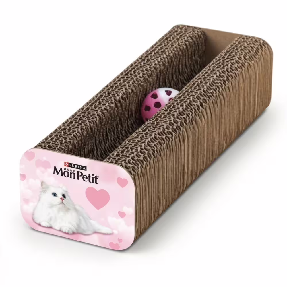 Purina Mon Petit Cat Scratch Toy with Rolling Ball (L25 x W9 x H7cm)