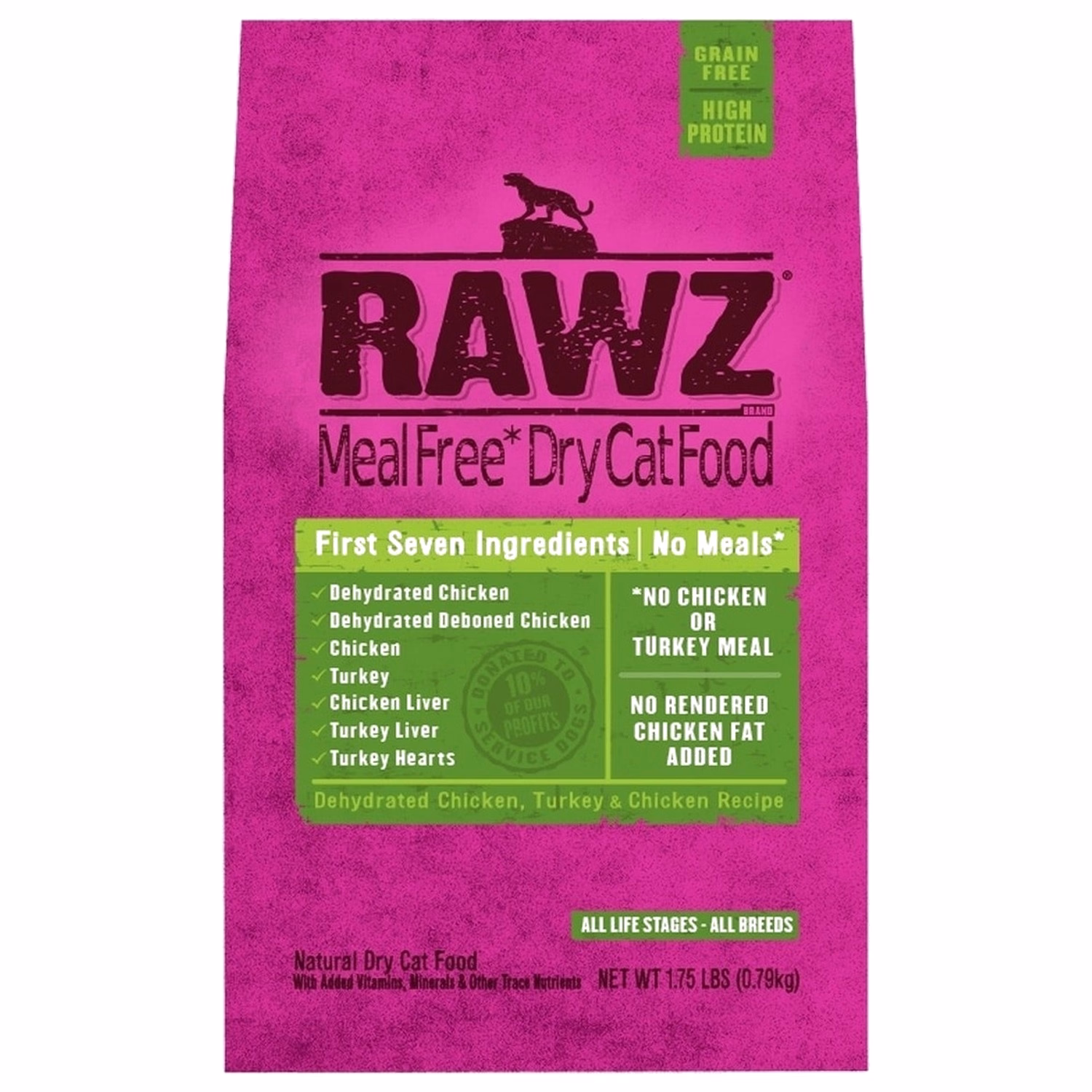 Rawz Meal Free Cat Food - Dehydrated Chicken & Turkey & Chicken