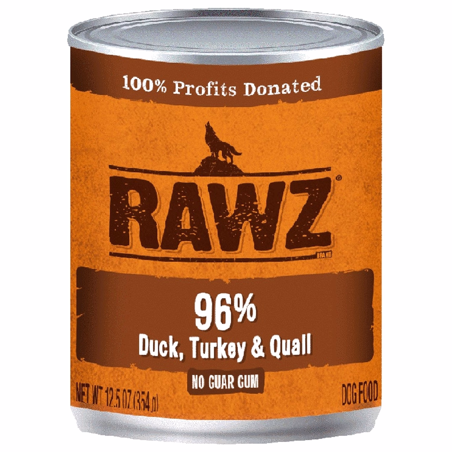 Rawz Dog Canned Food - 96% Duck & Turkey & Quail 354g