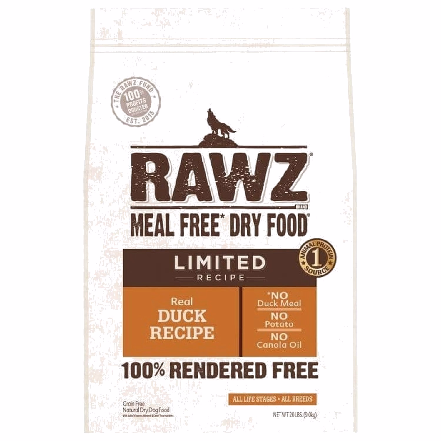 Rawz 狗糧 - 單一動物蛋白來源鴨肉配方