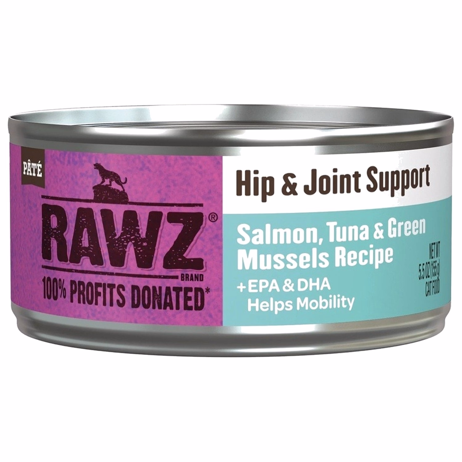 Rawz 全貓罐頭 - 關節保健 - 三文魚吞拿魚&綠唇貽貝 155g