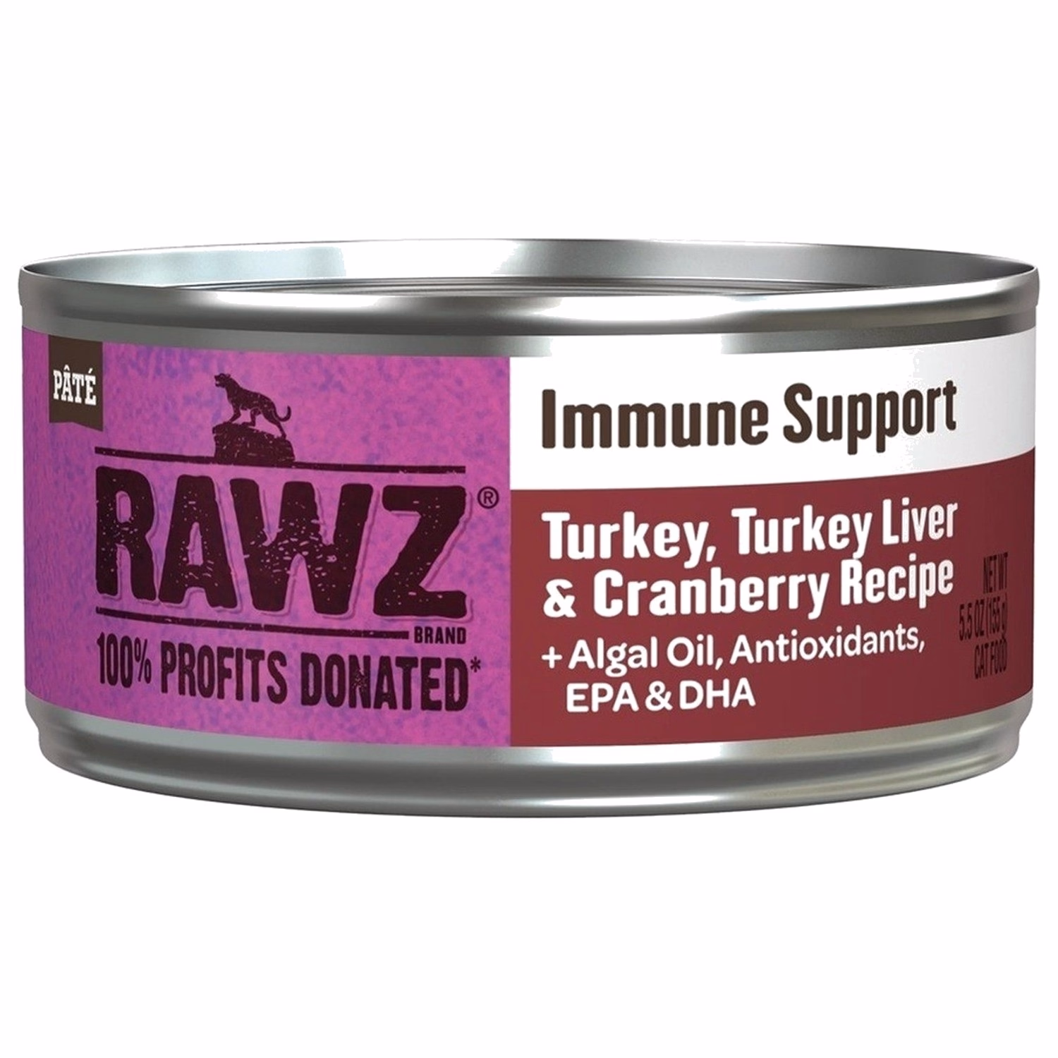 Rawz Cat Can - Immune Support - Turkey & Turkey Liver & Cranberry 155g - EXP 14-10-2026