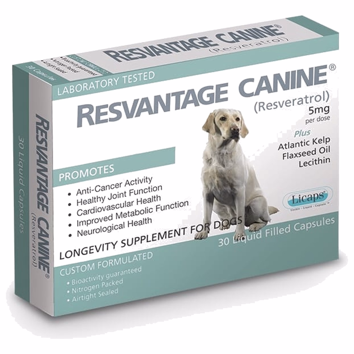 Resvantage Canine Longevity Supplement For Dogs 30 Capsules