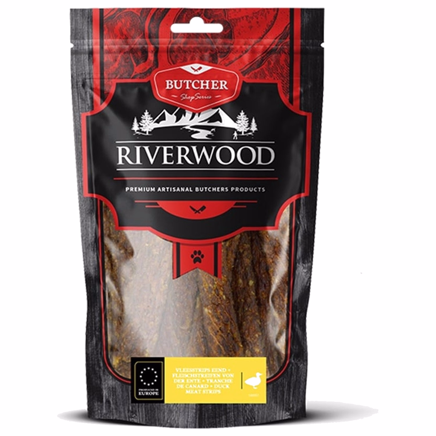 Riverwood Dog Treat - Air Dried Duck Strips 150g