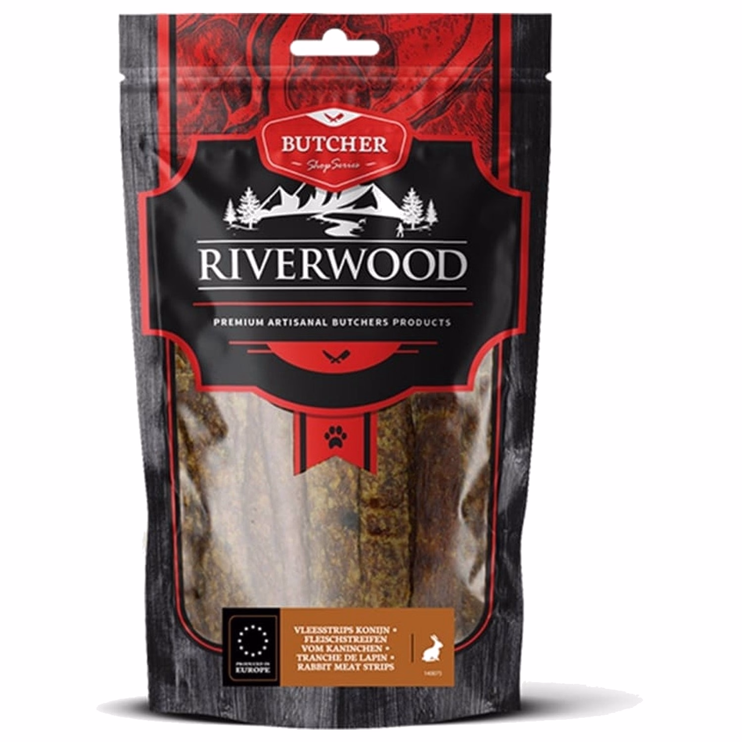 Riverwood Dog Treat - Air Dried Rabbit Strips 150g