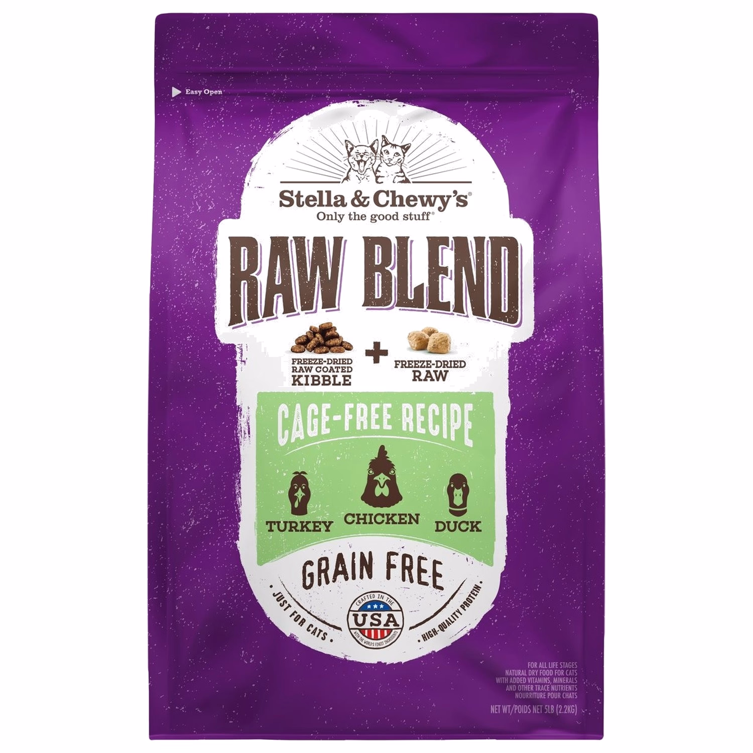 Stella & Chewys Cat Food - Raw Blend Baked Kibble - Cage Free Chicken