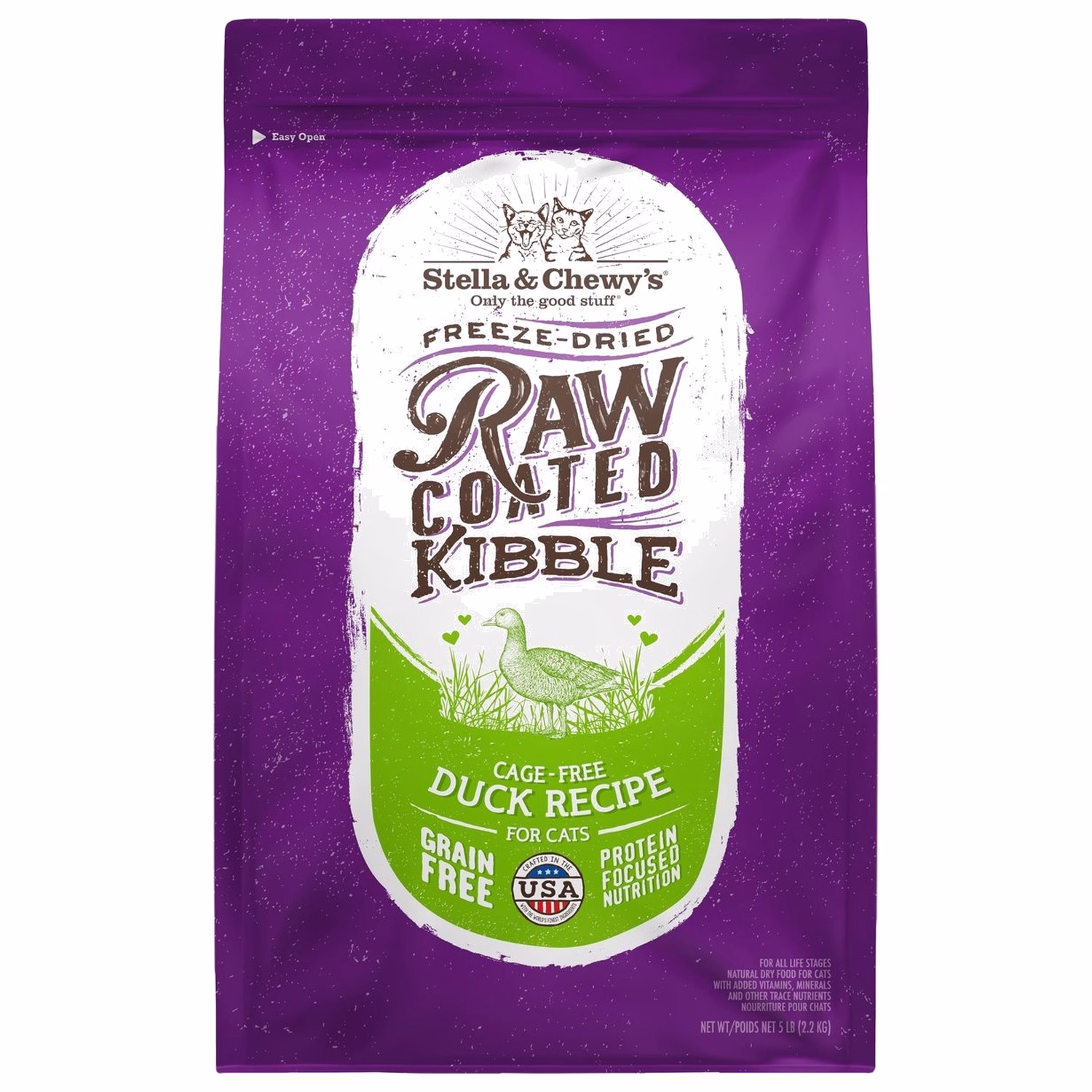 Stella & Chewys Cat Food - Raw Coated Kibble - Cage Free Duck
