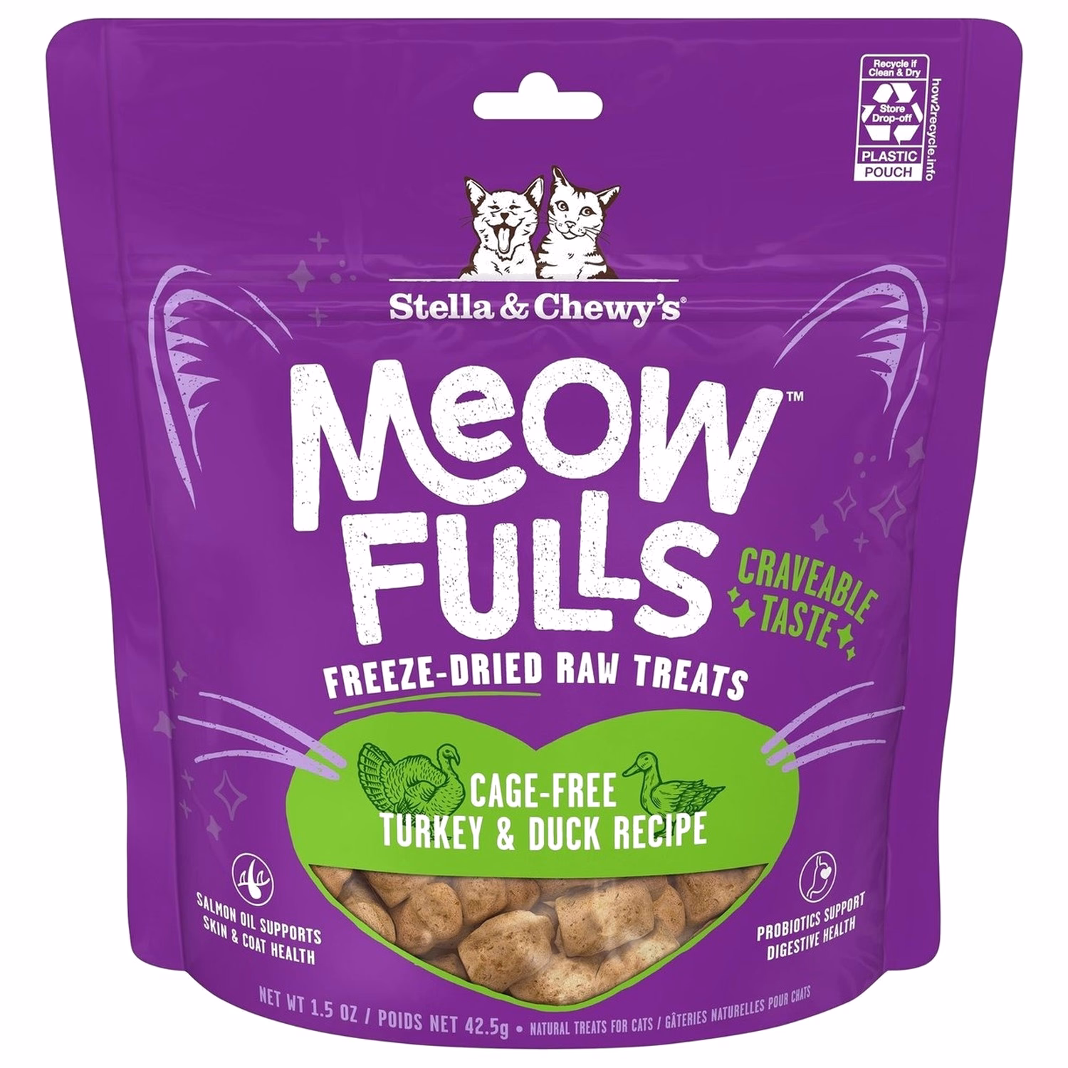 Stella & Chewys Cat Treat - MeowFulls - Freeze Dried Turkey & Duck 1.5oz