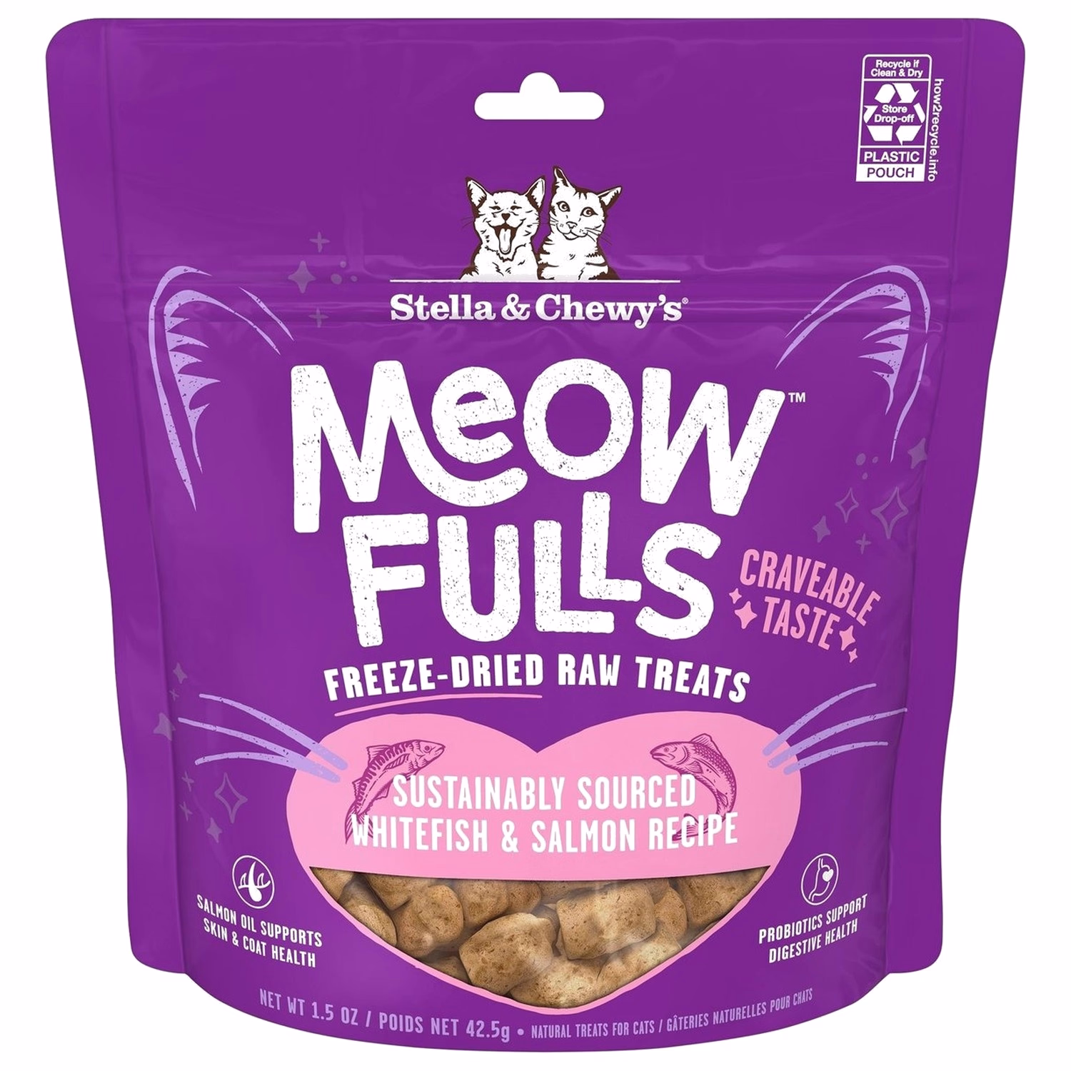 Stella & Chewys Cat Treat - MeowFulls - Freeze Dried Whitefish & Salmon 1.5oz