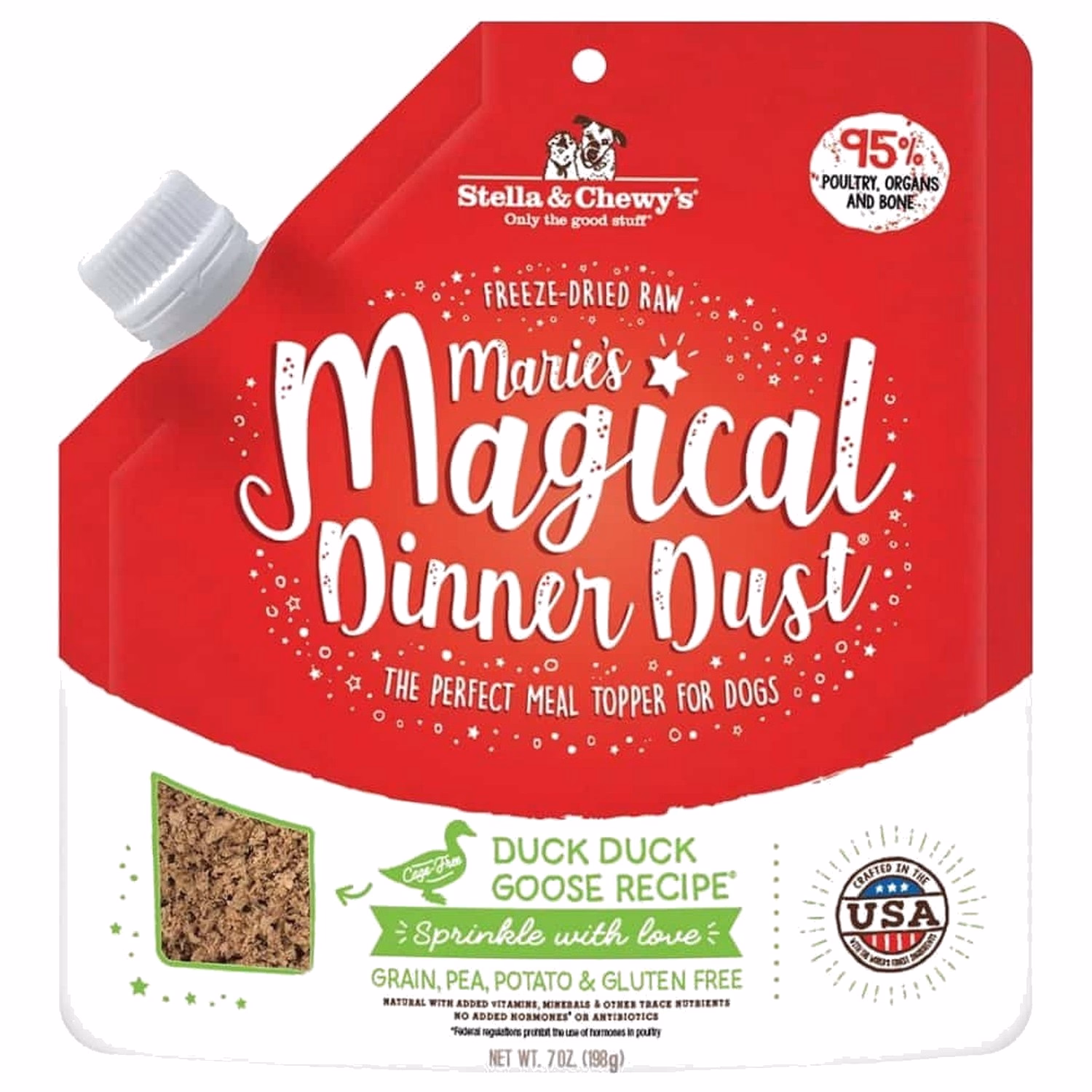 Stella & Chewys Dog Food - Magical Dinner Dust - Freeze Dried Duck Duck Goose 7oz