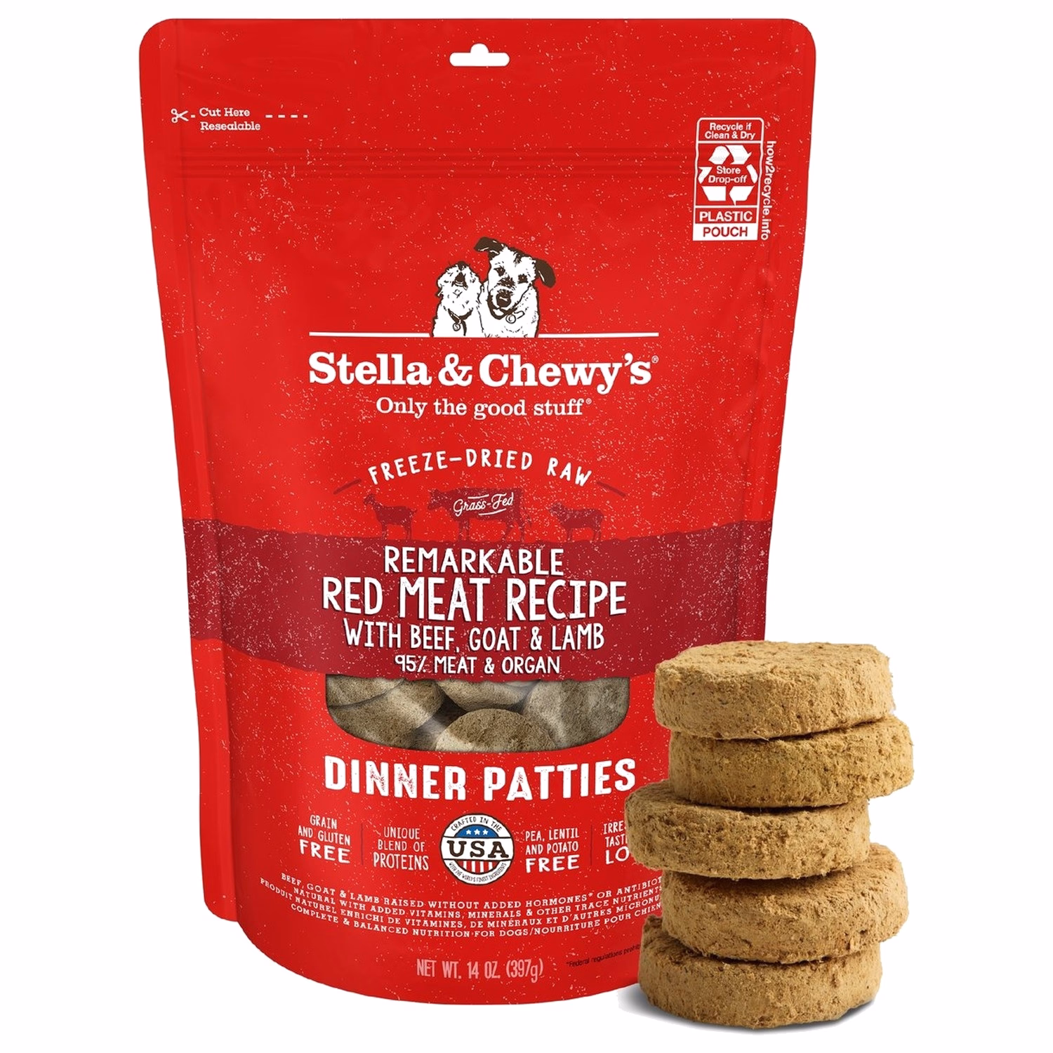 Stella & Chewys Dog Food - Freeze Dried Dinner Patties - Remarkable Red Meat