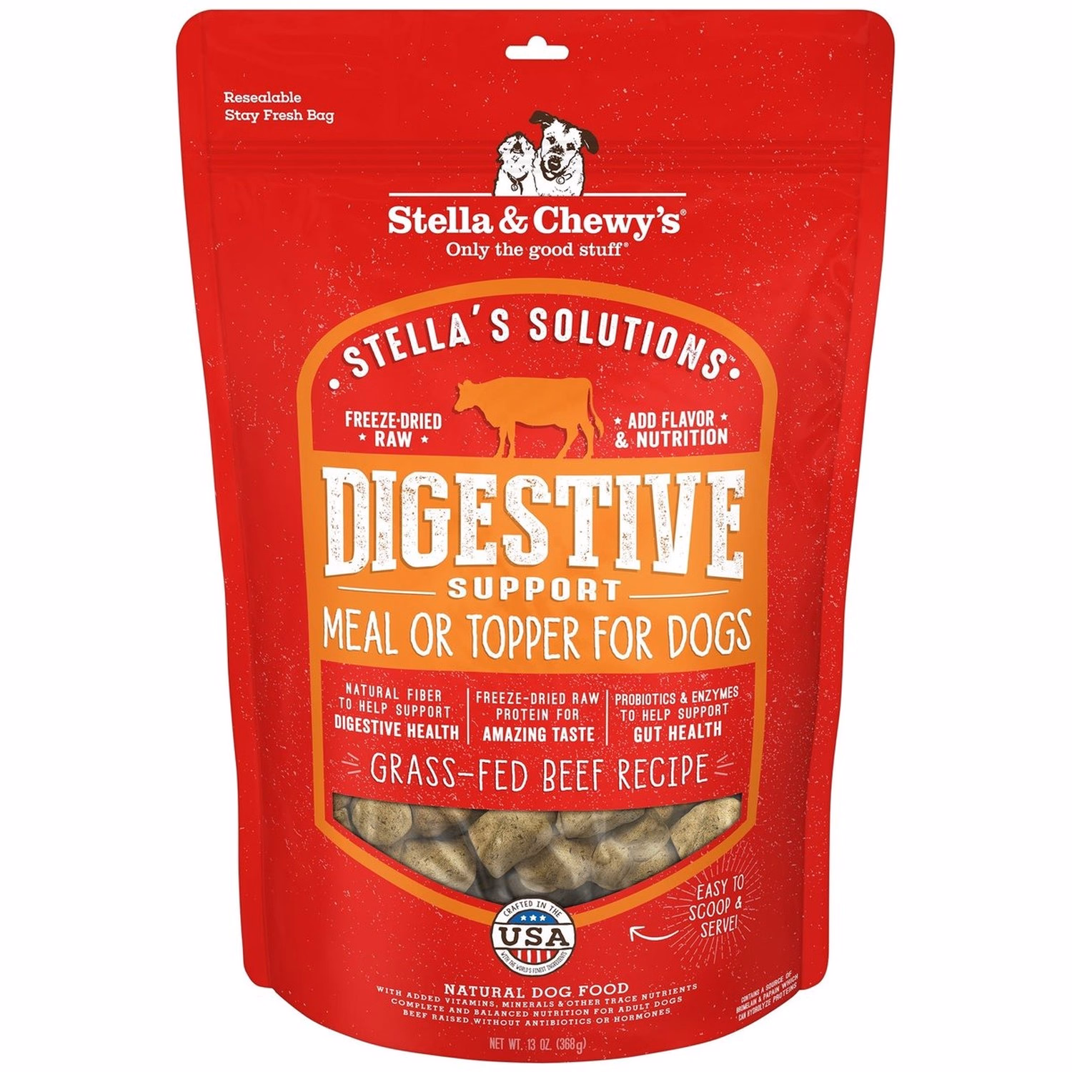 Stella & Chewys Dog Food - Digestive Boost Meal Mixer - Freeze Dried Beef