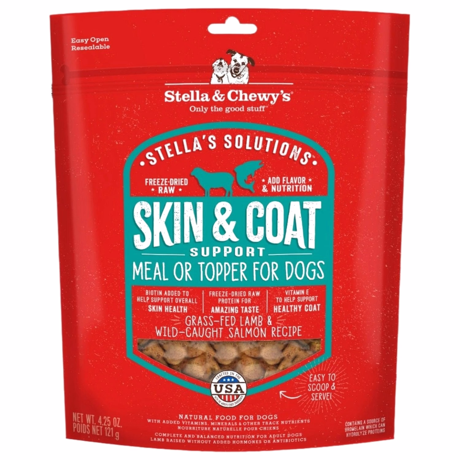 Stella & Chewys 美國狗糧 - 凍乾脫水粒 乾糧伴侶系列 有助皮毛健康 - 羊肉及三文魚配方 4.25oz