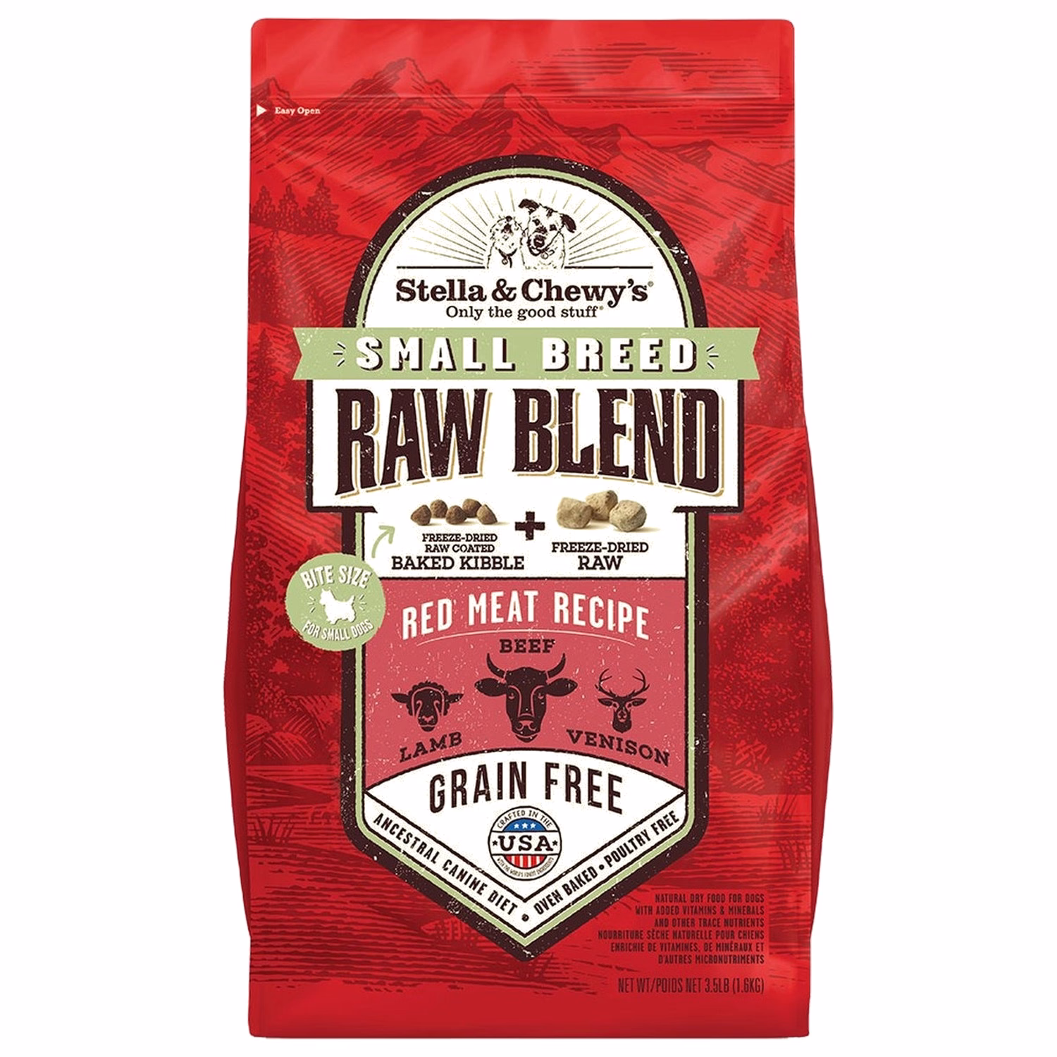 Stella & Chewys Dog Food - Raw Blend Baked Kibble - Small Breed - Red Meat