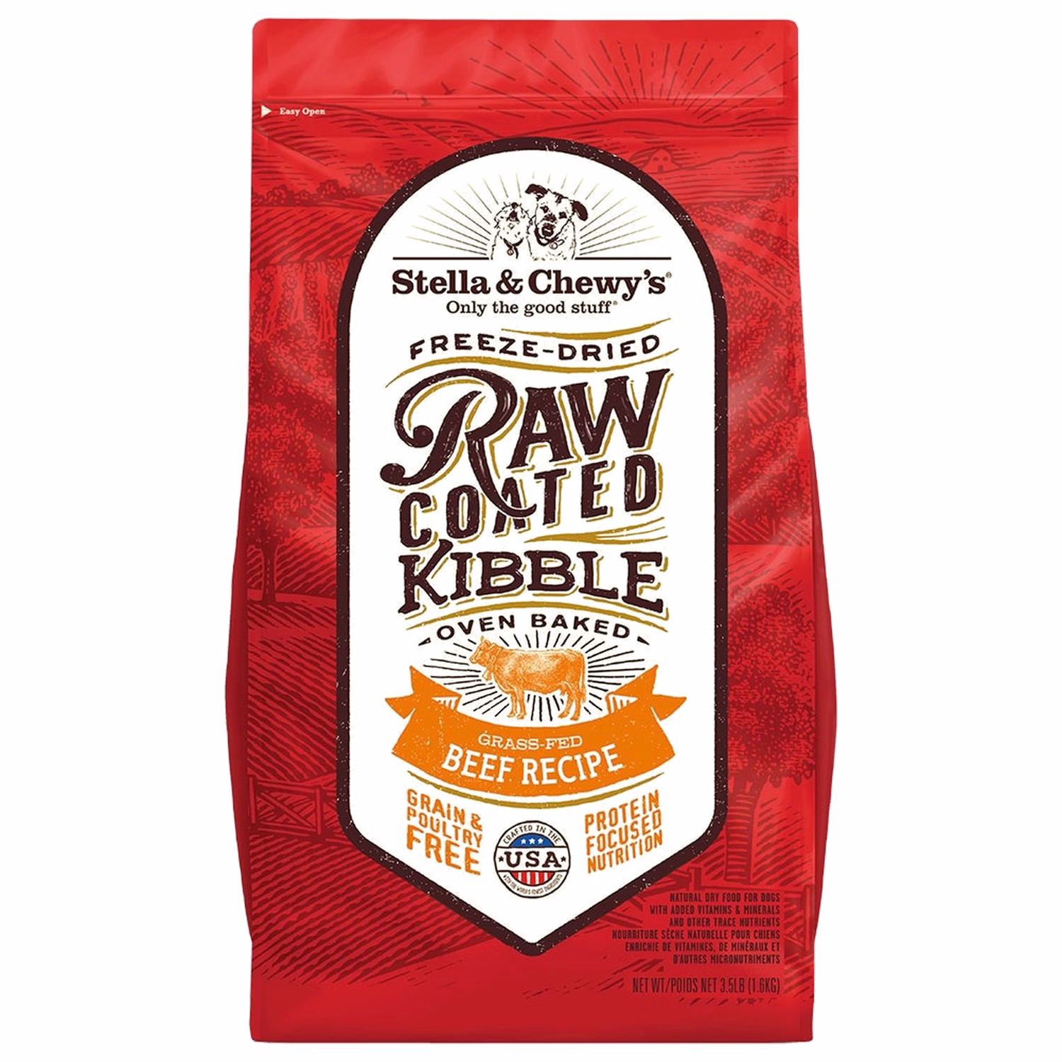 Stella & Chewys Dog Food - Raw Coated Kibble - Grass-Fed Beef