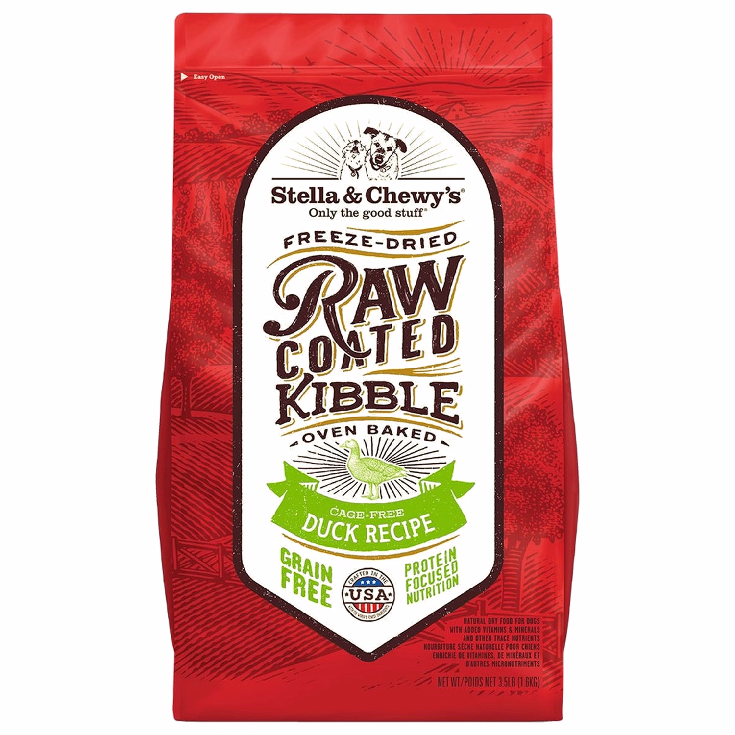 Stella & Chewys Dog Food - Raw Coated Kibble - Cage-Free Duck