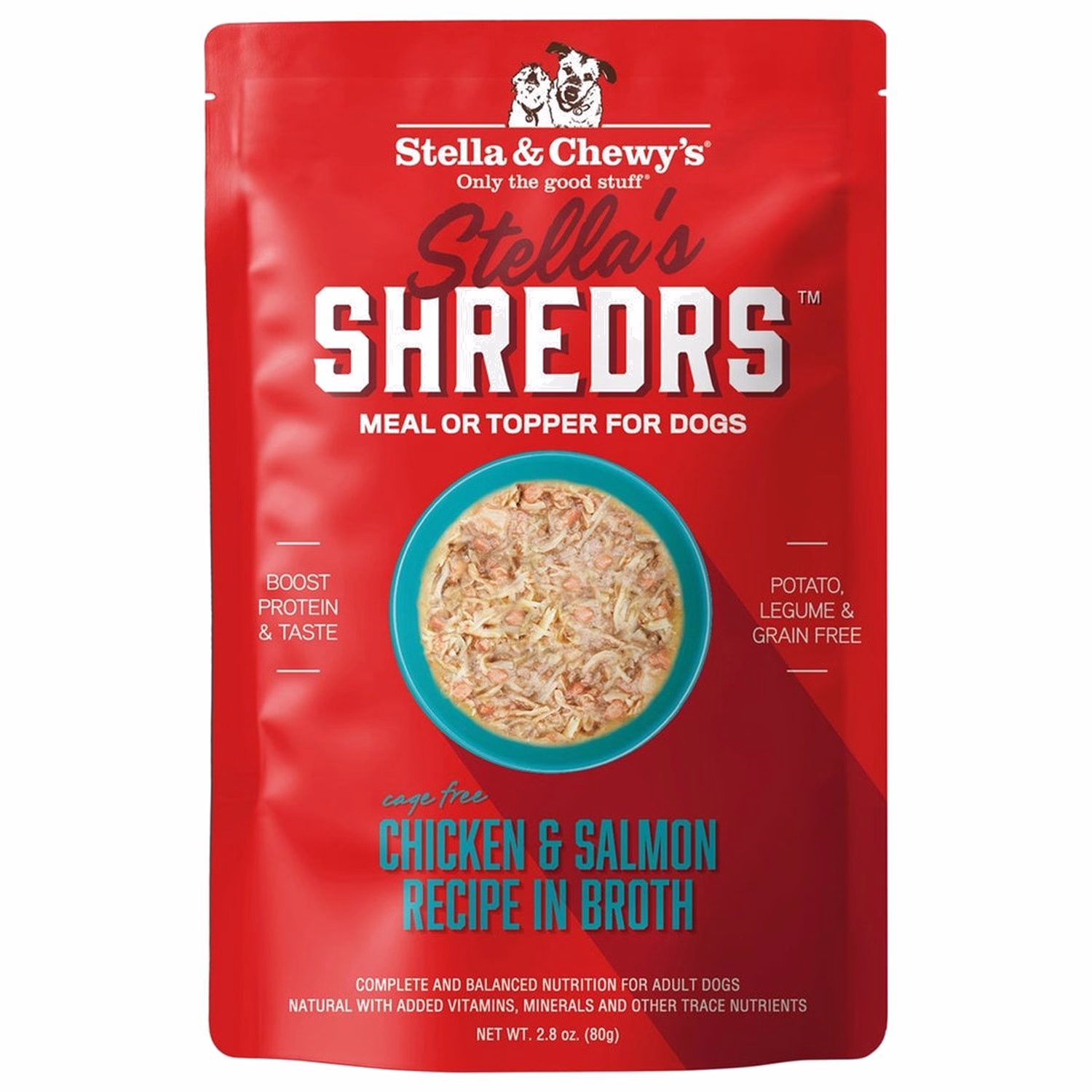 Stella & Chewys Dog Pouch - Stella's Shredrs - Chicken & Salmon in Broth 2.8oz