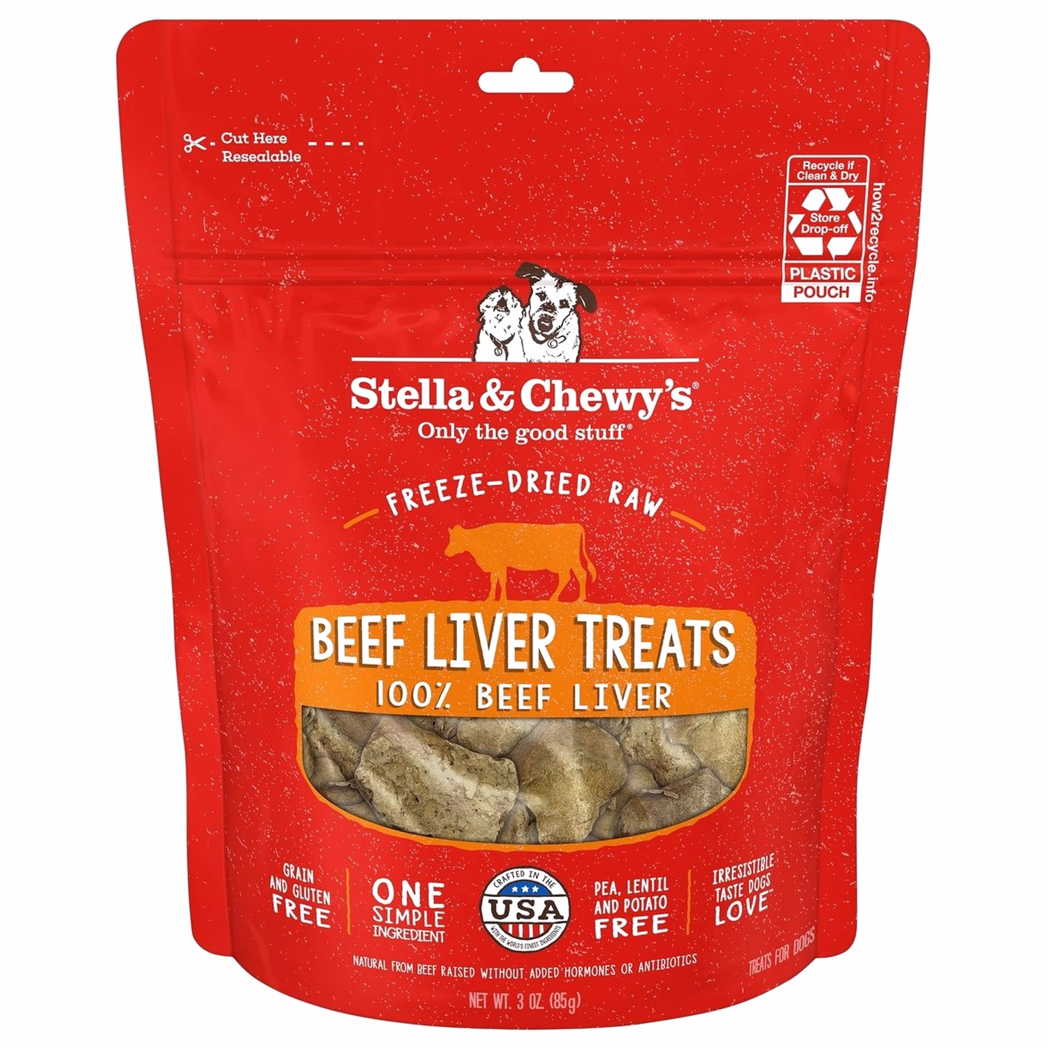 Stella & Chewys Dog Treat - Raw Organ - Freeze Dried Beef Liver 3oz