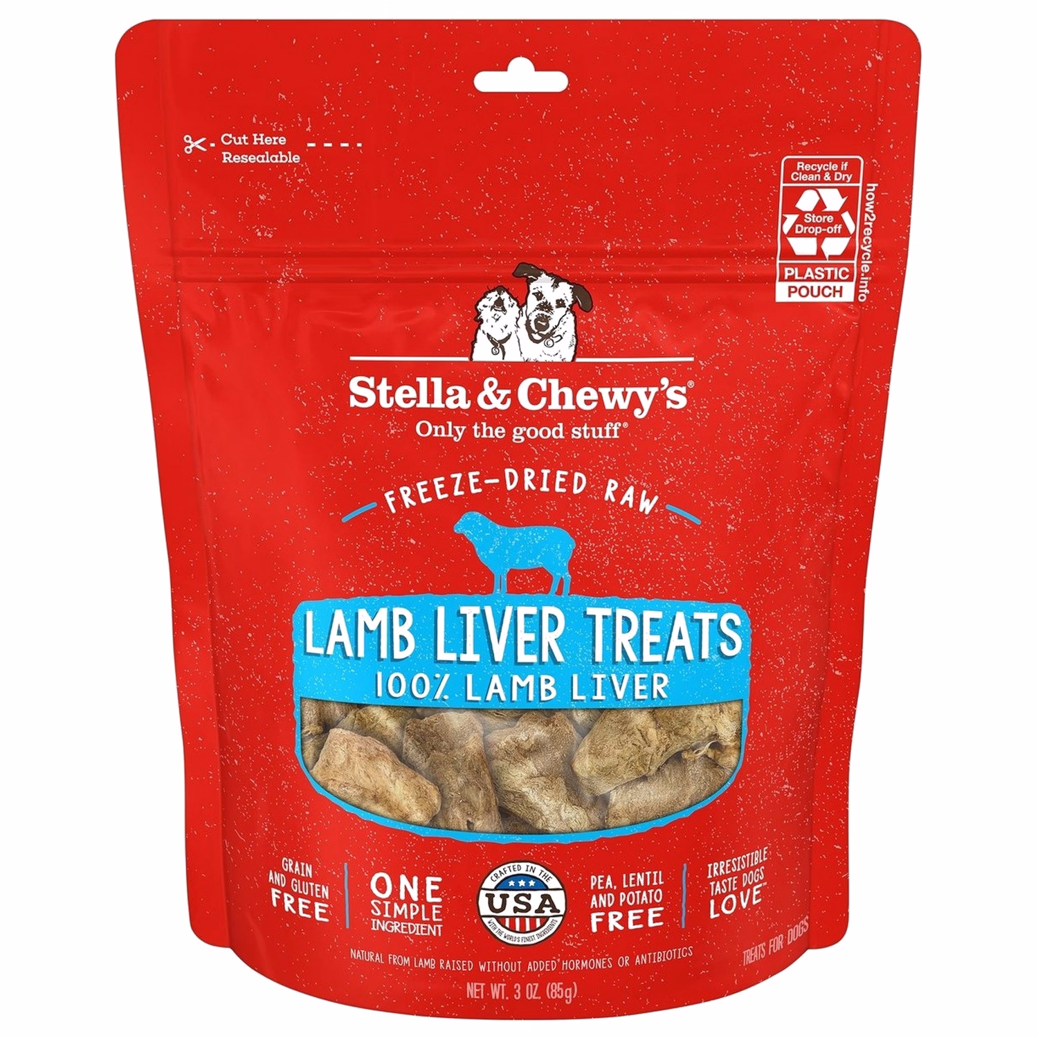 Stella & Chewys Dog Treat - Raw Organ - Freeze Dried  Lamb Liver 3oz