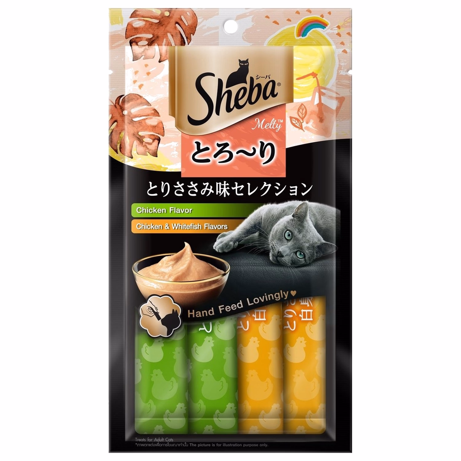 Sheba 鮮雞唧唧棒貓小食 - 雞肉拼雞肉白身魚 - 12g x 4