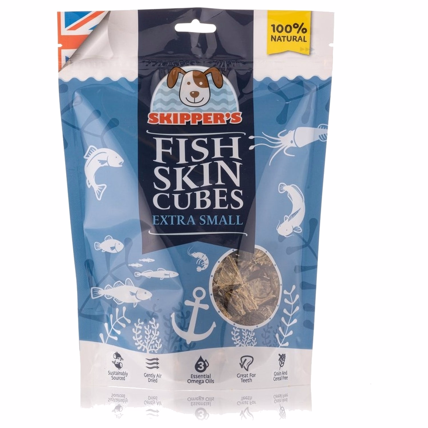 Skippers Dog Treat - Fish Skin Cubes Extra Small 250g