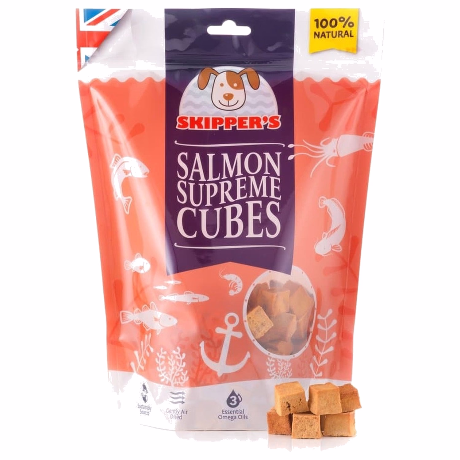 Skippers Dog Treat - Salmon Supreme Cubes 250g