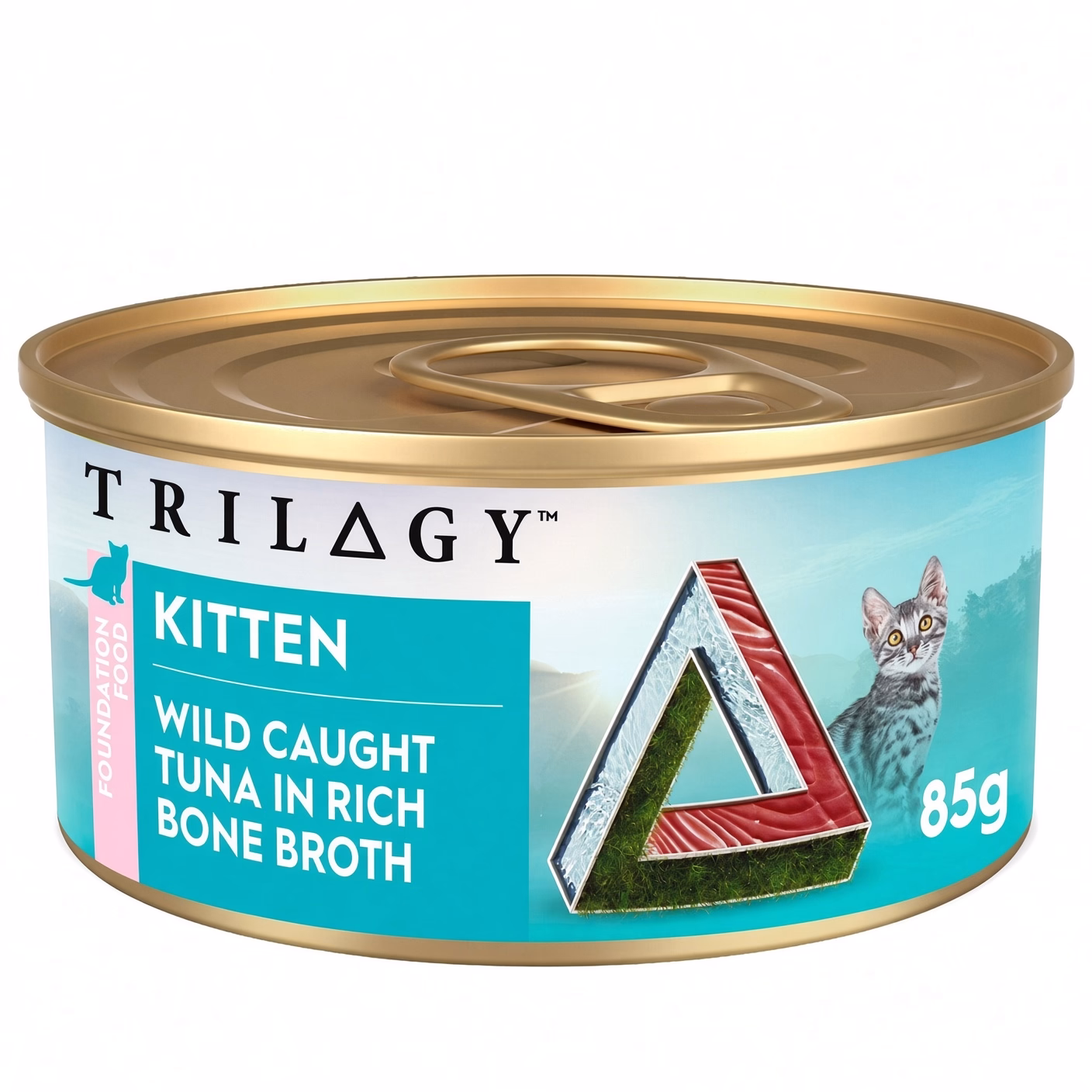 TRILOGY 幼貓主食罐頭 - 無穀物野生吞拿魚肉絲配高湯 85g