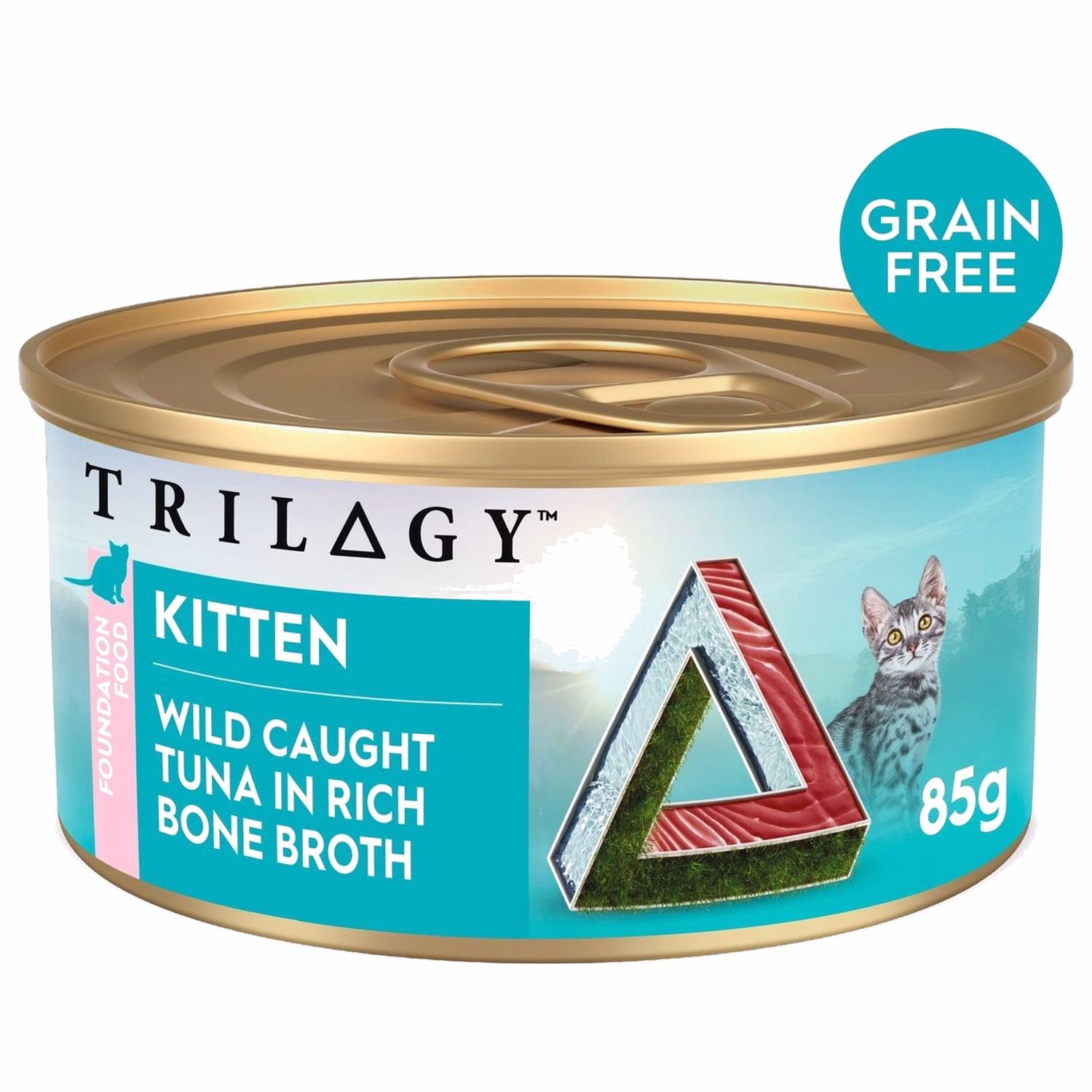 TRILOGY Kitten Can - Grain Free Wild Caught Tuna In Bone Broth 85g