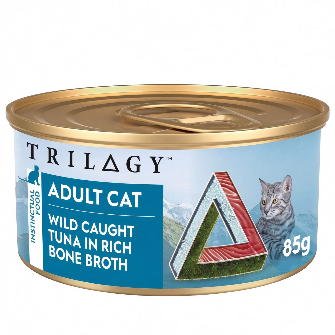 TRILOGY 貓主食罐頭 - 無穀物野生吞拿魚肉絲配高湯 85g