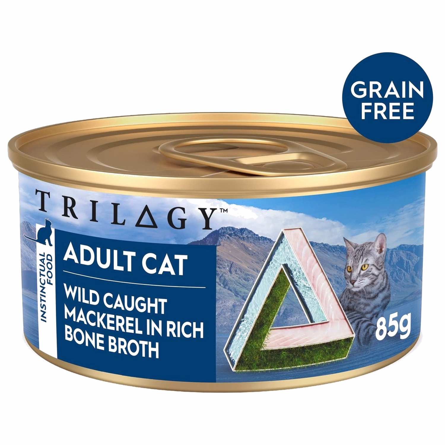 TRILOGY Cat Can - Grain Free Wild Caught Mackerel In Bone Broth 85g