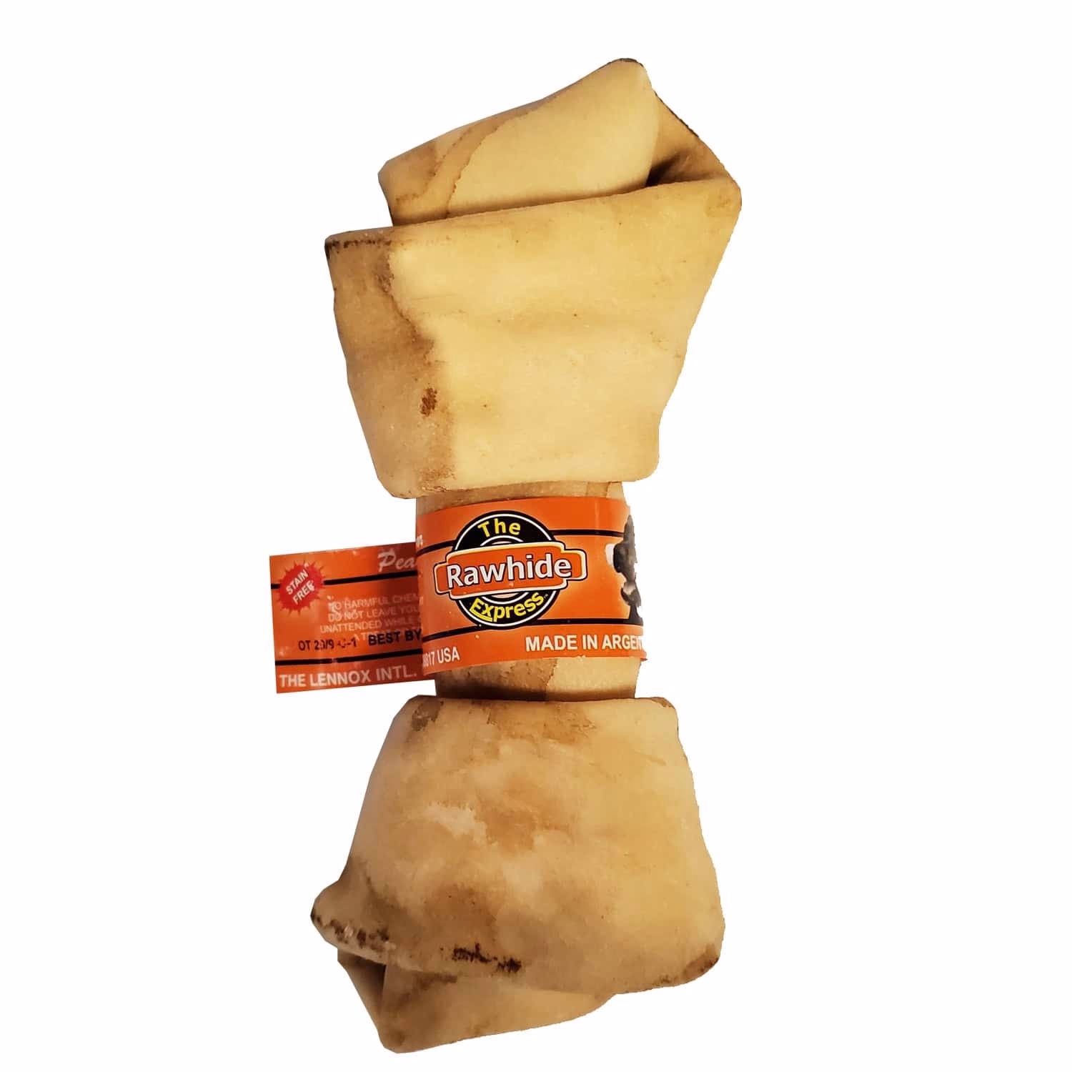 The Rawhide Express 狗咀嚼零食 - Knotted Bone Peanut Butter 4-5" (10-12 cm)