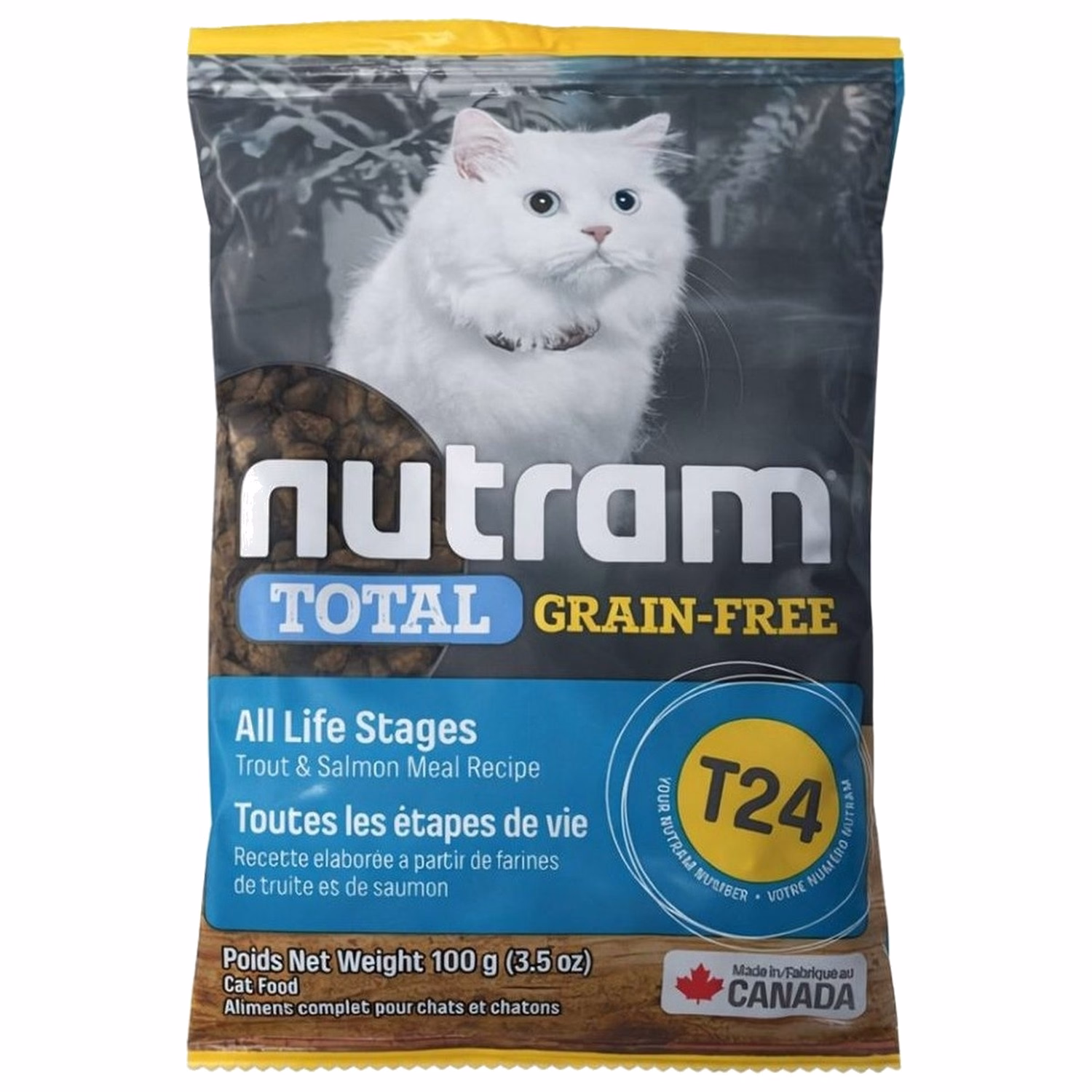 試食裝 Nutram 加拿大紐頓貓乾糧 - T24 Total 無穀物 - 三文魚鱒魚配方 100g