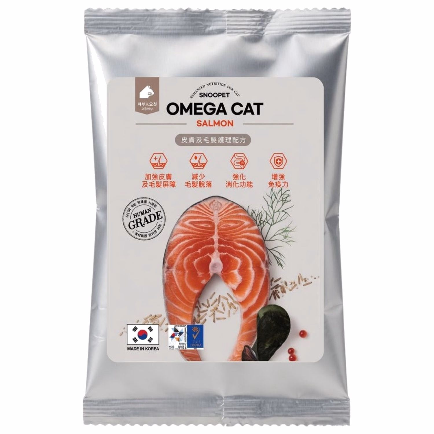 試食裝 SNOOPET Omega 貓乾糧 – 鮮三文魚、青口、磷蝦、紅蔘配方