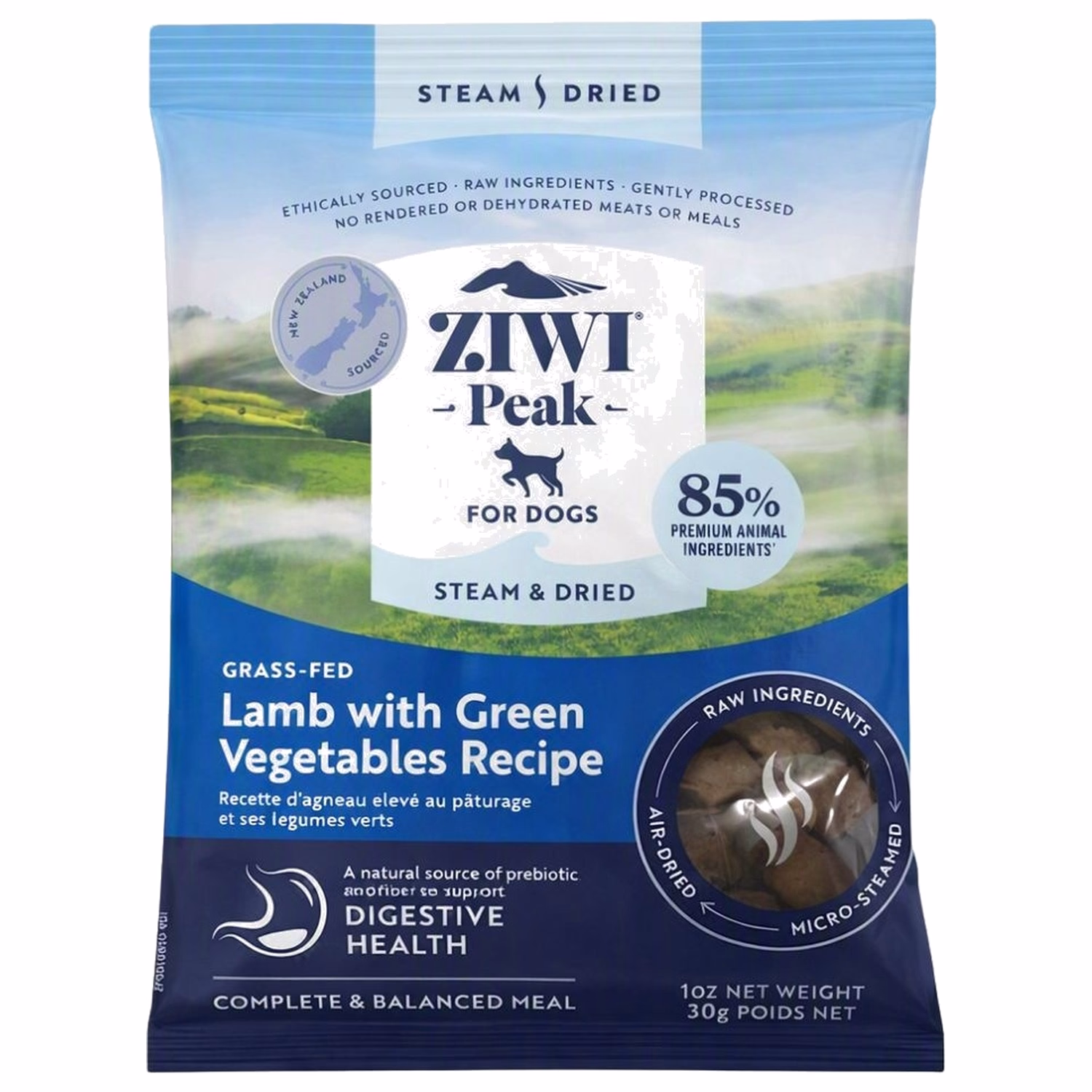 試食裝 Ziwipeak新西蘭巔峰狗糧 - 柔蒸溫乾系列 - 無穀物草飼羊肉配綠色蔬菜