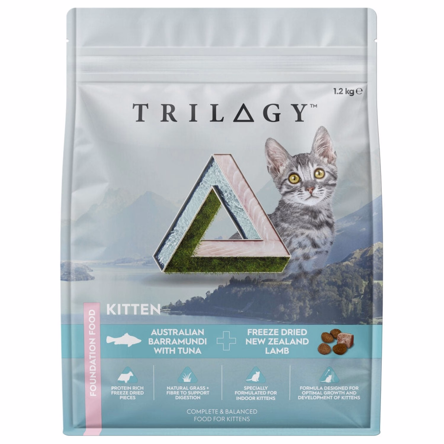 TRILOGY Kitten Food - Australian Barramundi Tuna & Freeze Dried New Zealand Lamb 1.2kg