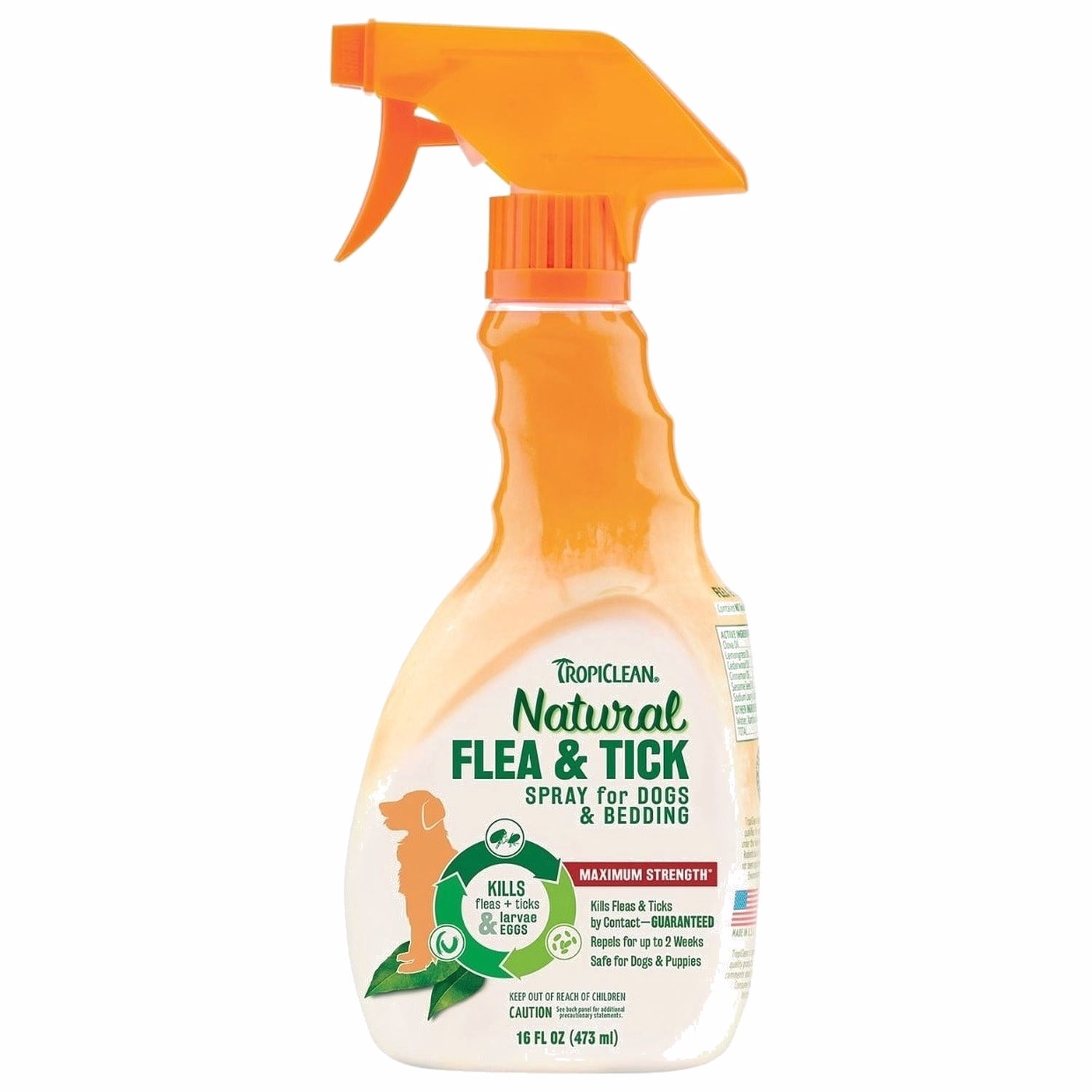Tropiclean Natural 牛蜱及跳蚤驅蚊噴霧 - 狗或寢具專用 16oz|473ml