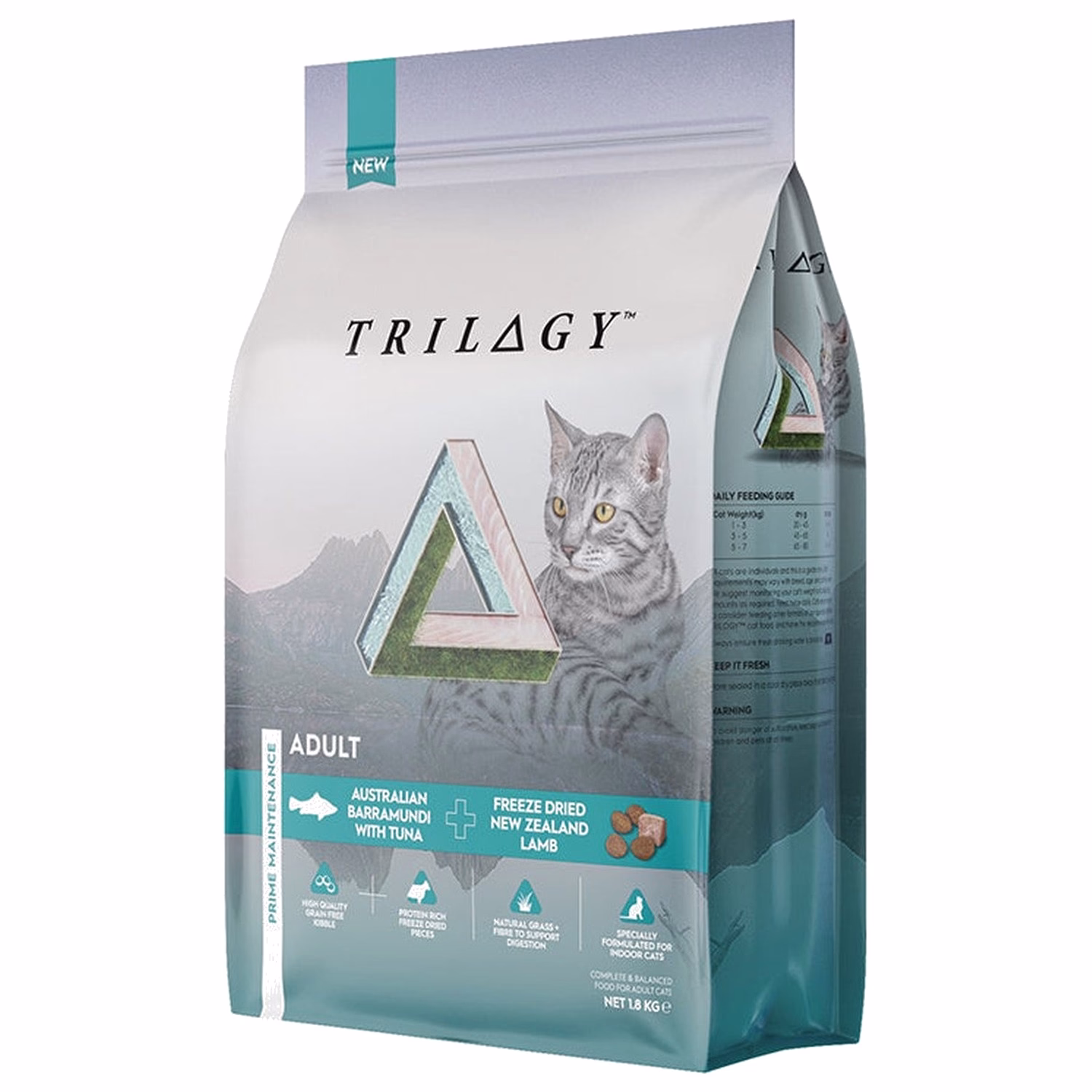 Trilogy成貓糧 - 無穀物澳洲尖吻鱸魚及吞拿魚 + 紐西蘭羊肺凍乾肉粒