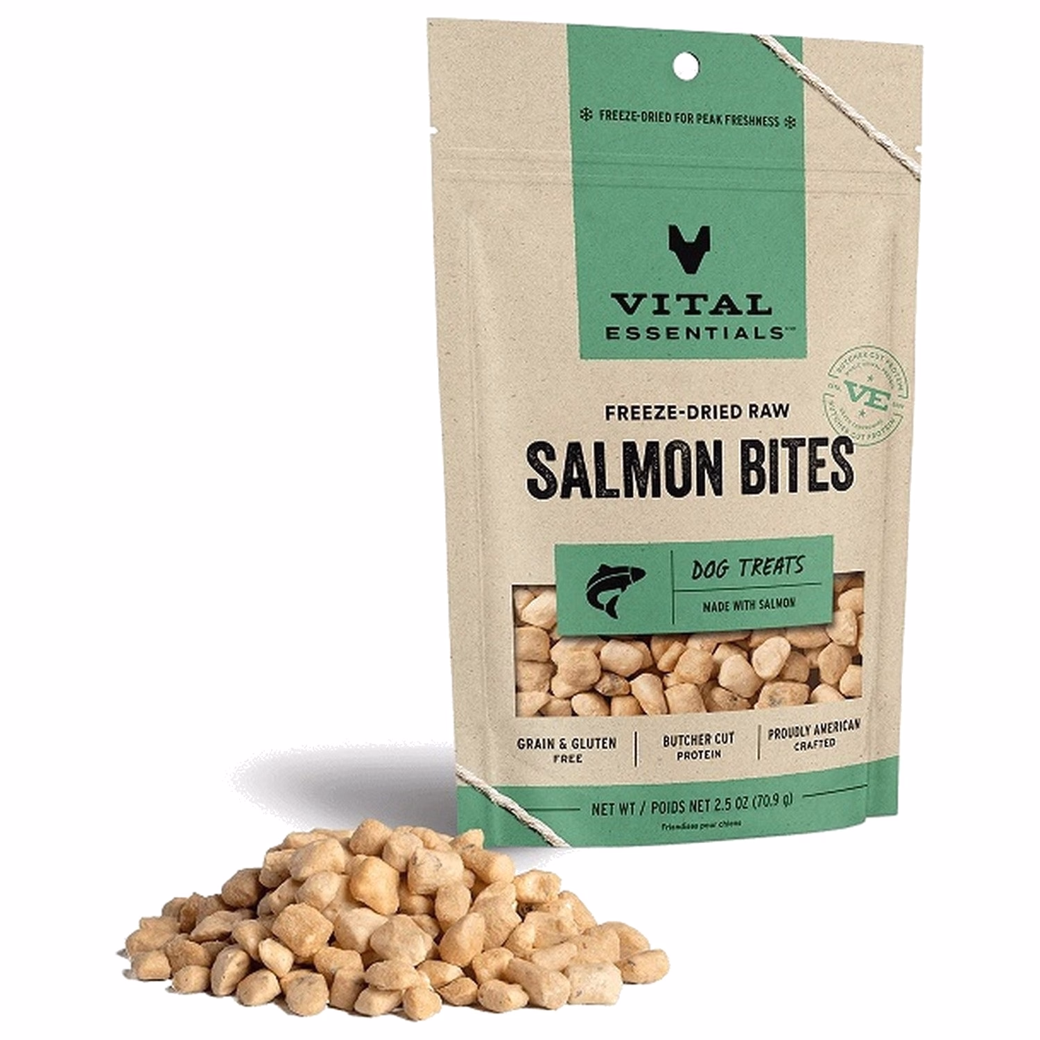 Vital Essentials Dog Treat - Freeze Dried Raw Salmon Bites 2.5oz